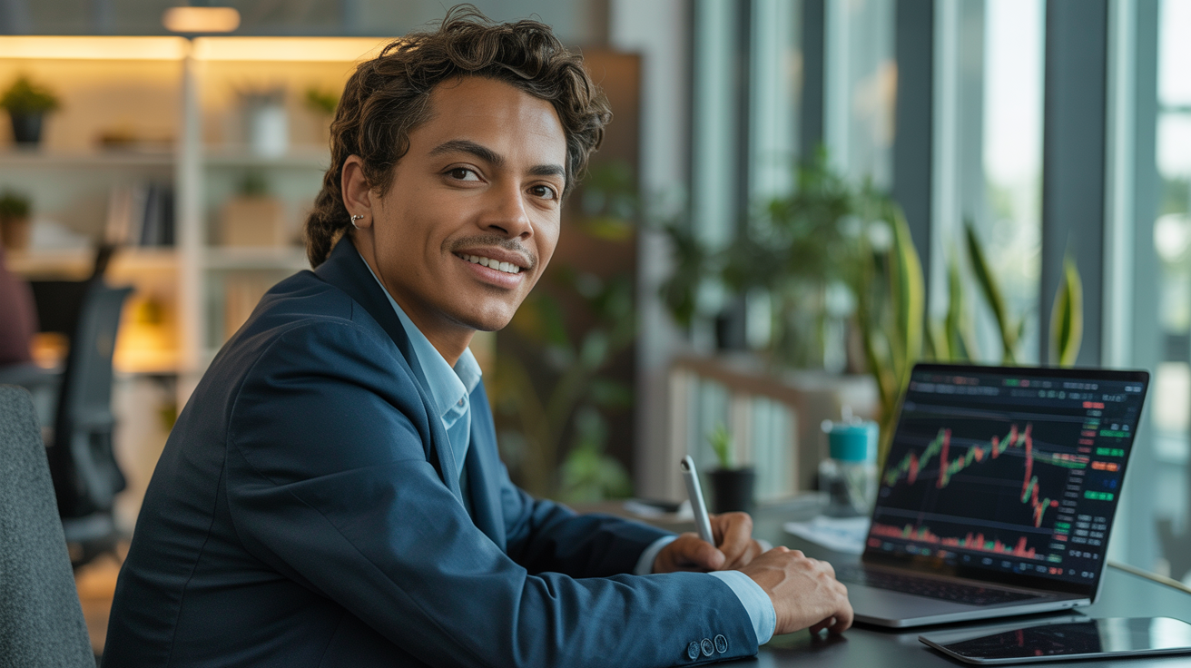 Trader brasileiro profissional usando plataforma Quotex