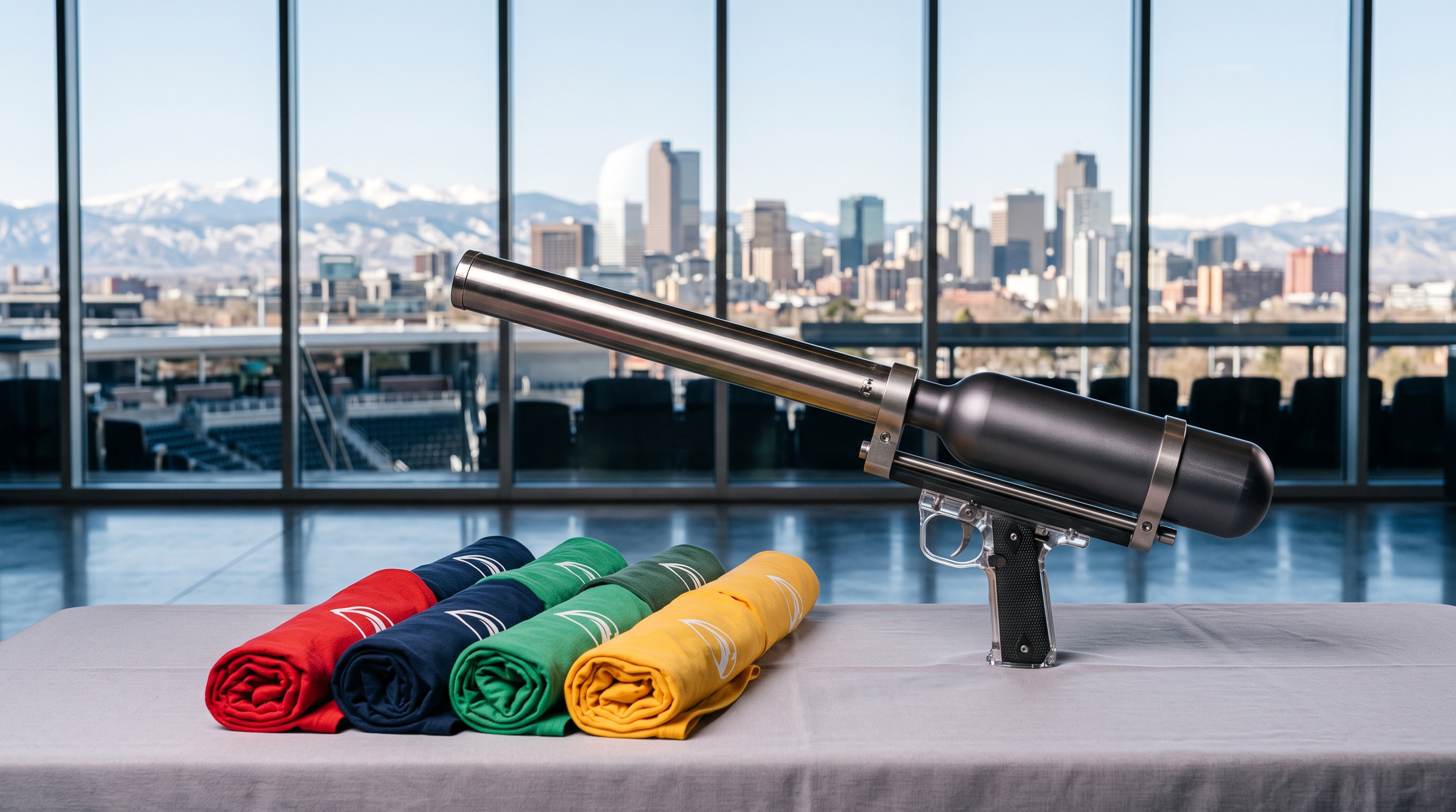 T-shirt launcher promotional rental in Denver
