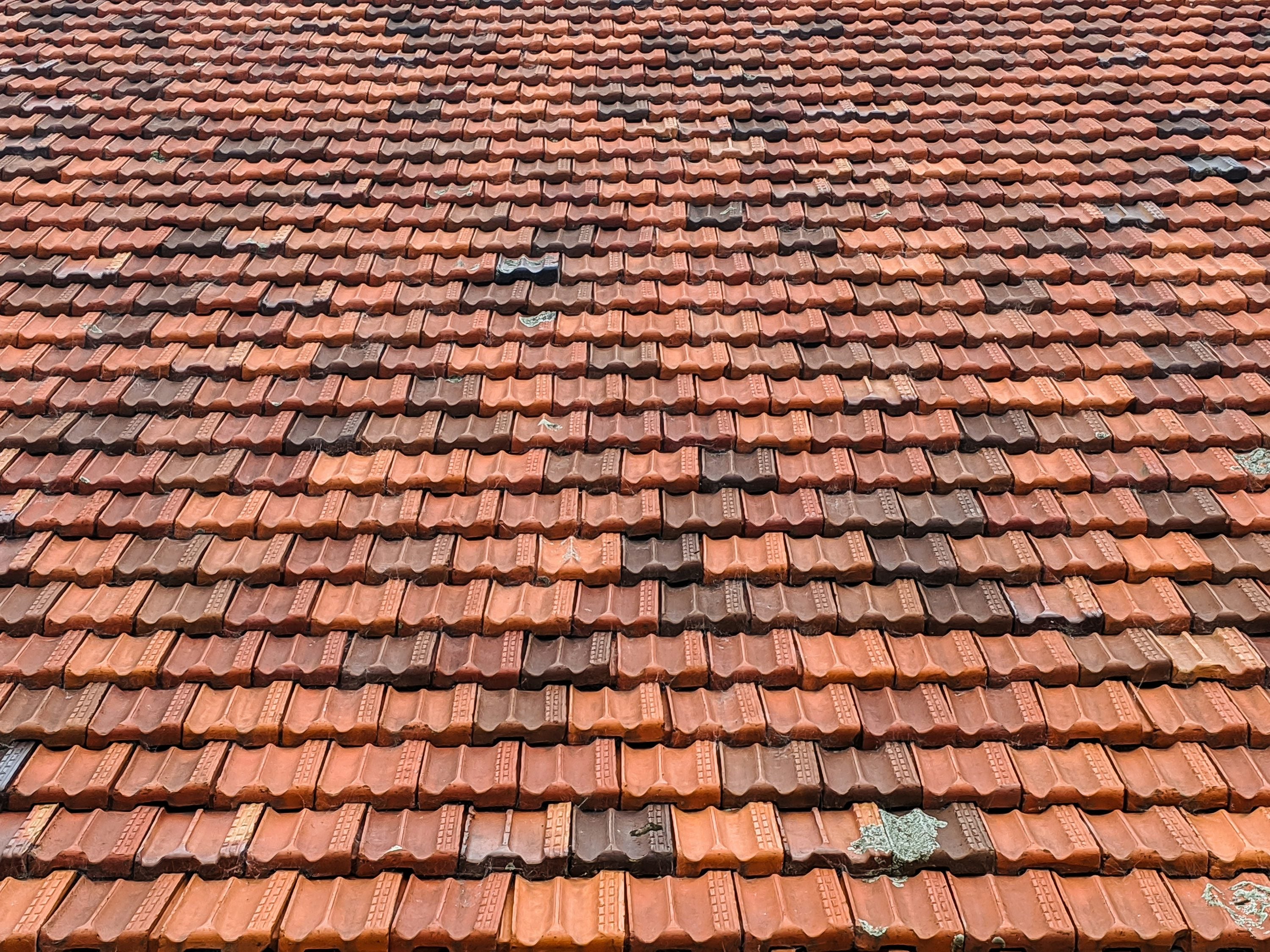 Clay tiled roof on a British property
