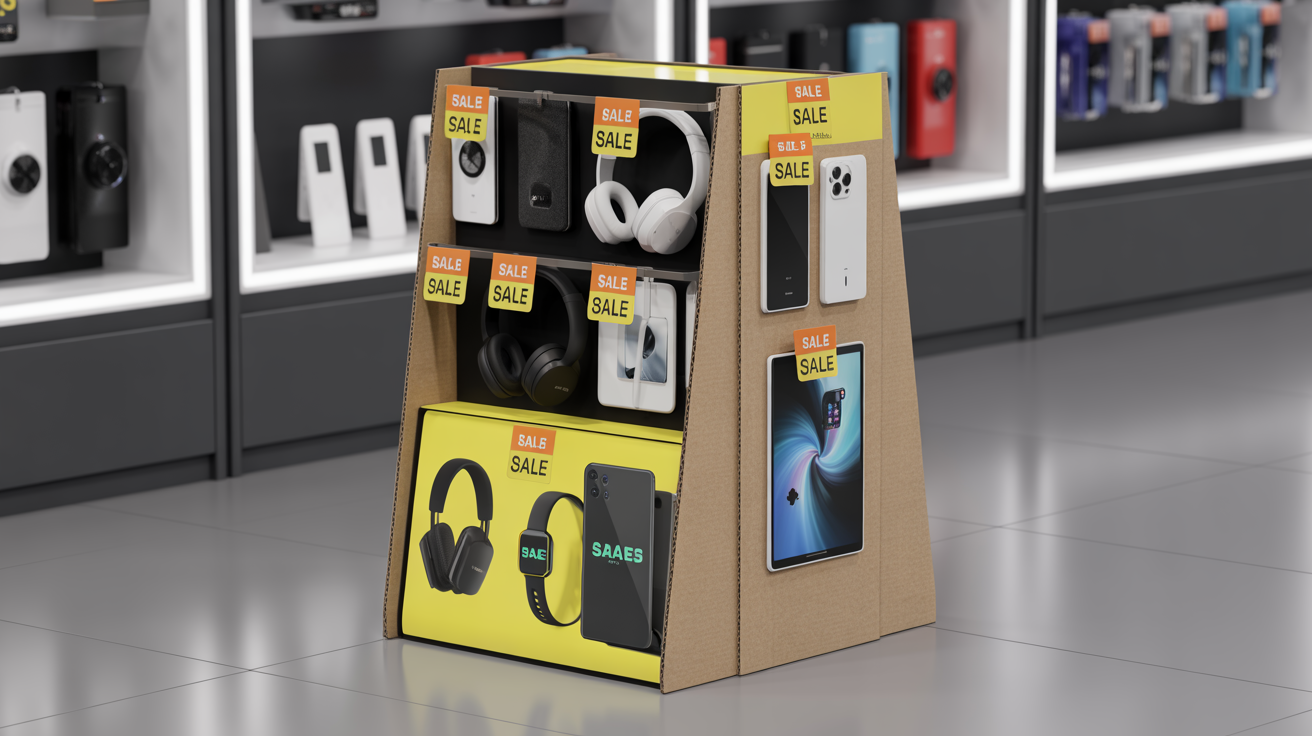 Display de Black Friday con electrónica y tecnología