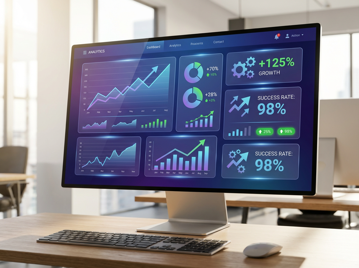Analytics dashboard showing growth
