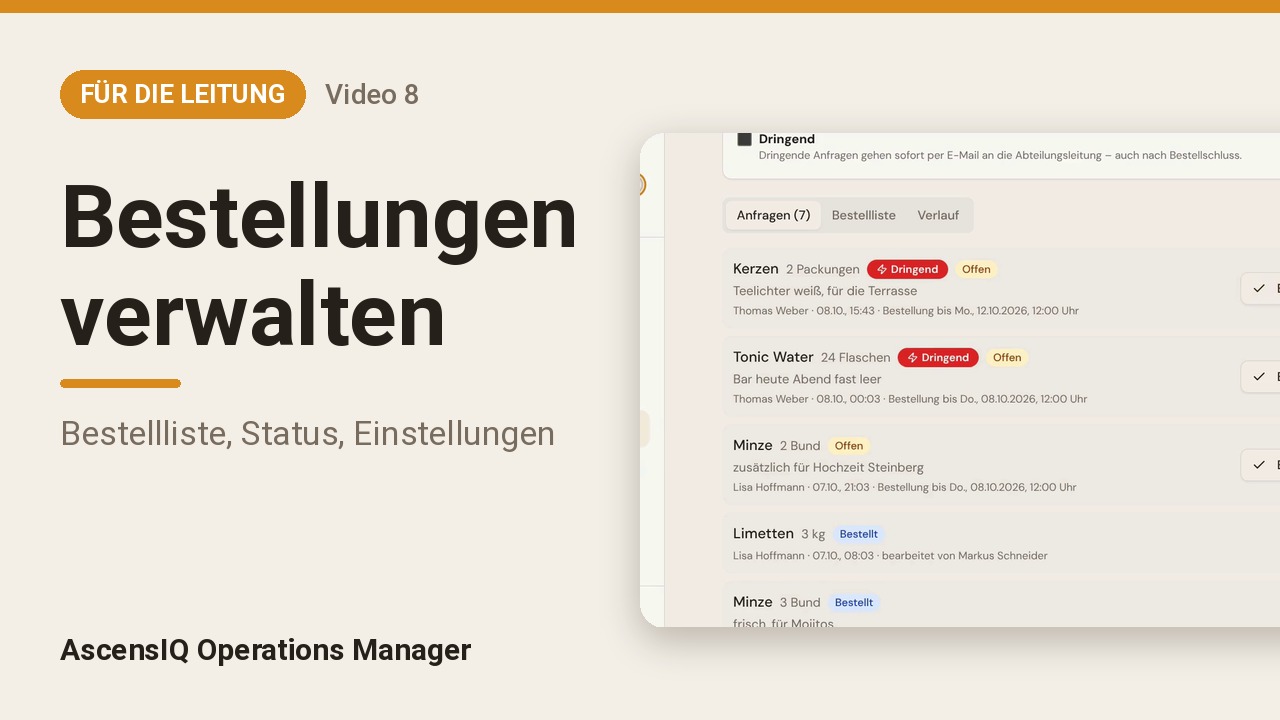 Bestellungen verwalten