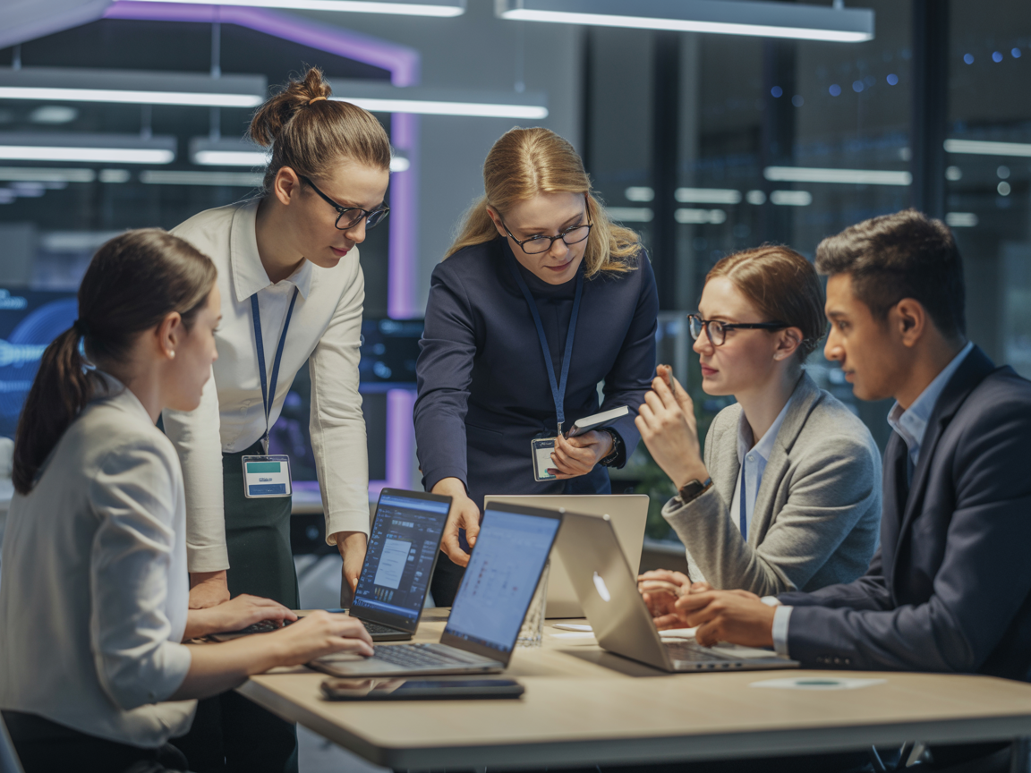 MaxTechLab team of IT professionals collaborating