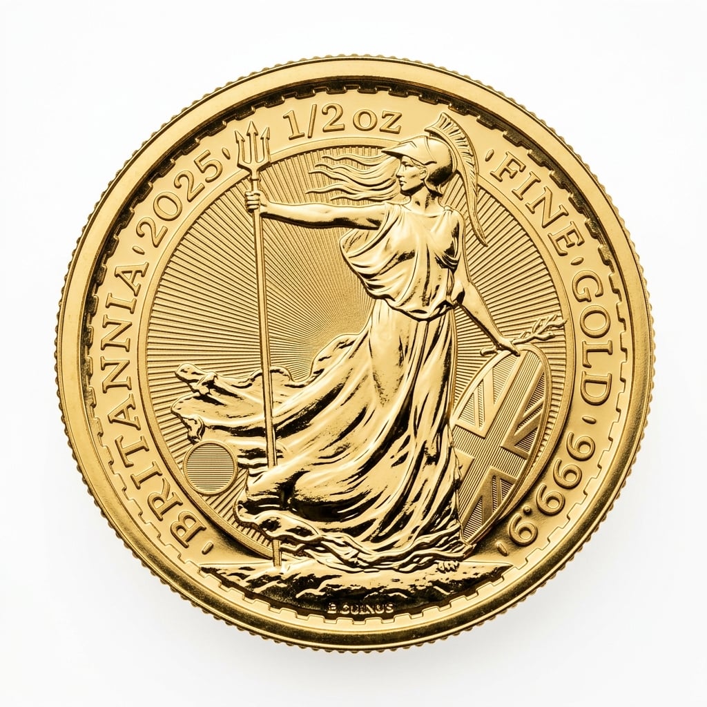 Royal Mint 1/2 oz Britannia 2025 Gold Coin – 99.99% Pure Gold