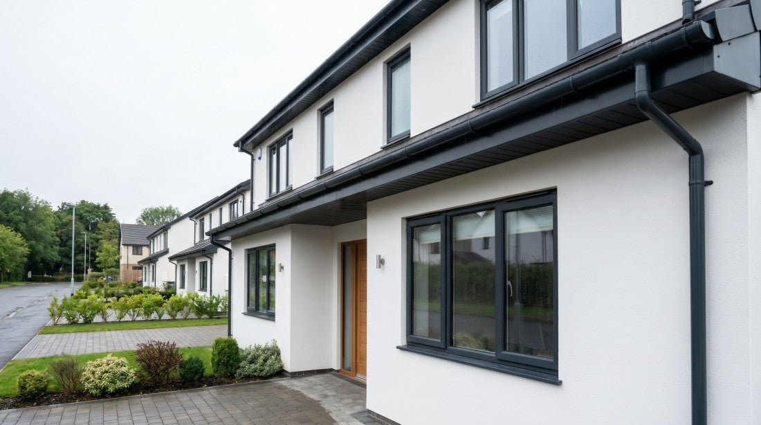 UK house with clean roof and guttering