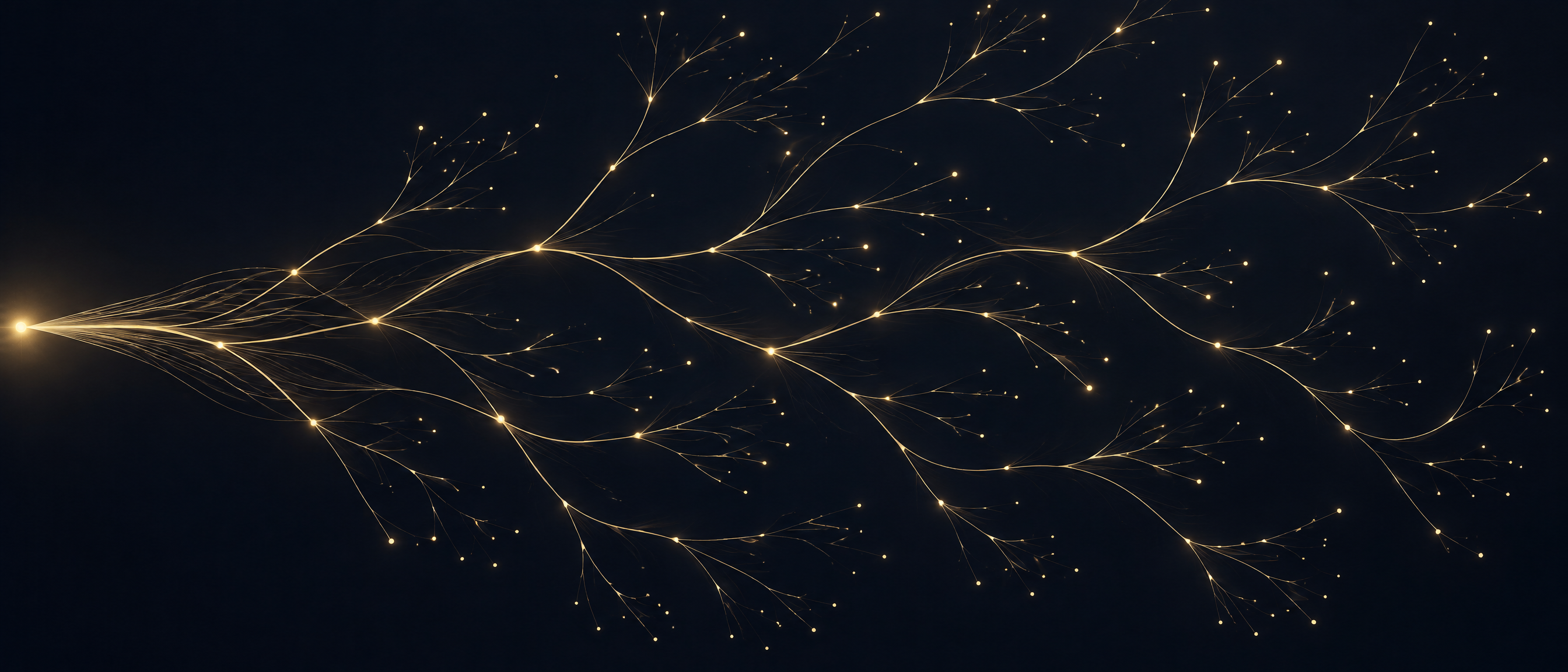 Abstract navy and gold branching network representing cost allocation and recharge for GCCs