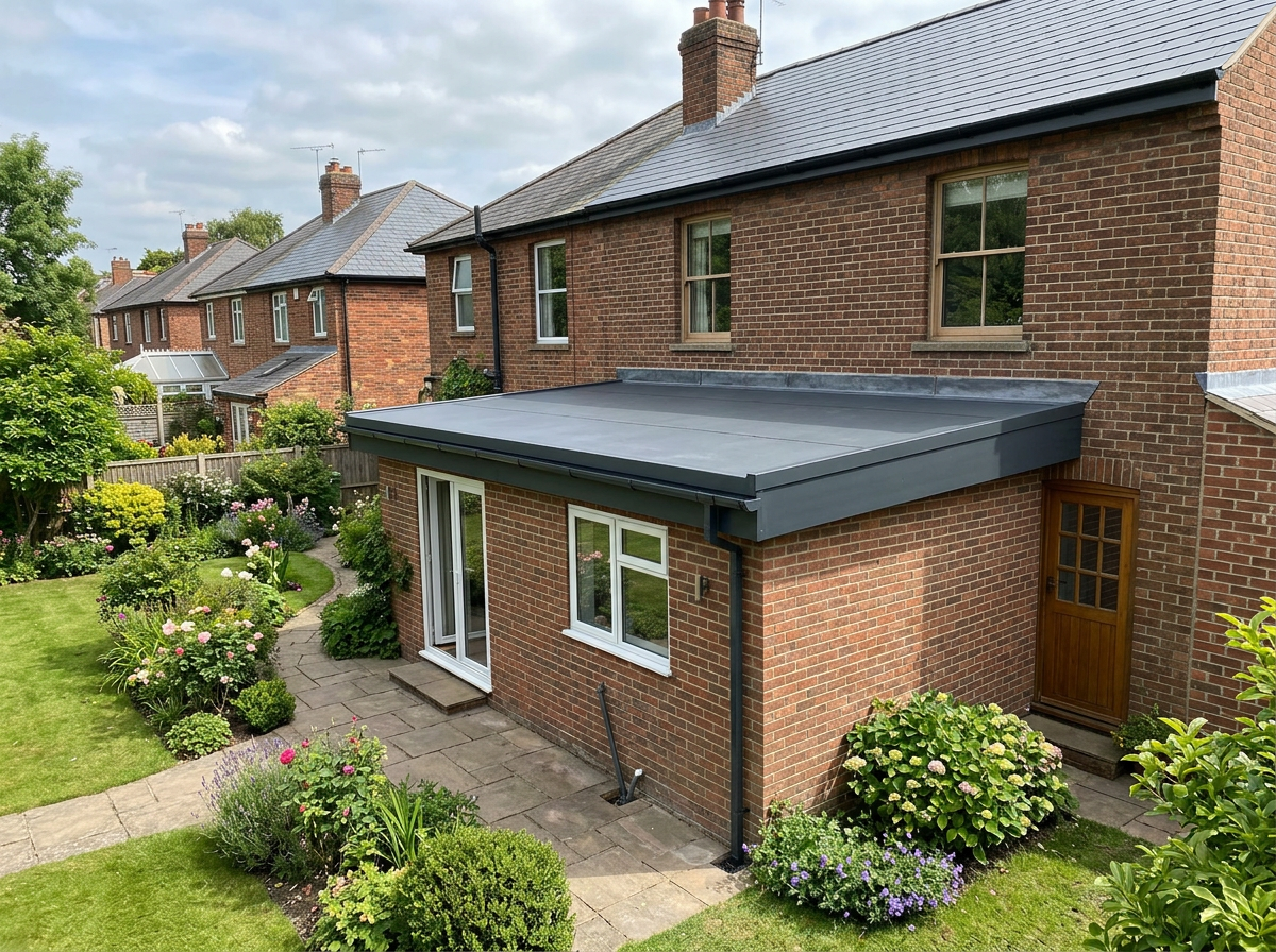 Flat Roofing on a UK home by Aviator Roofing Ltd