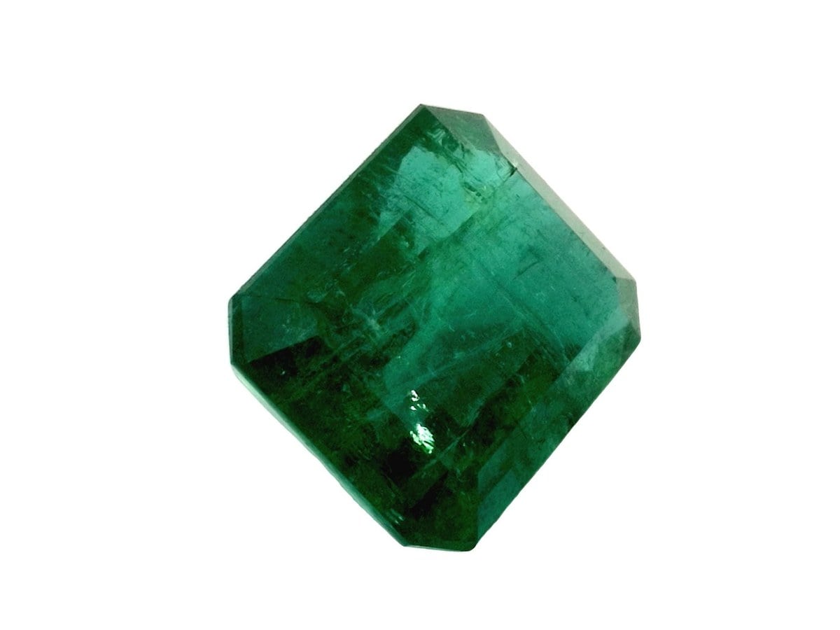 Deep green emerald crystal