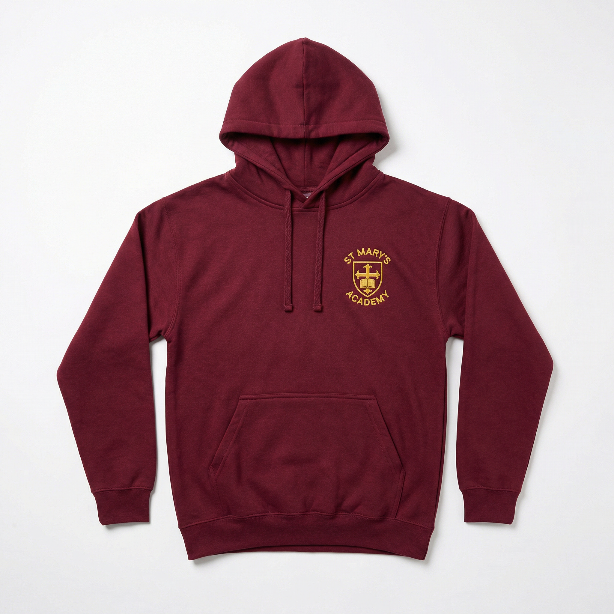 Custom leavers hoodie with embroidered school logo