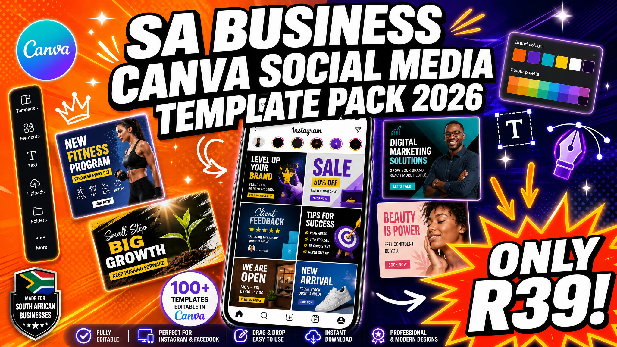 SA Business Canva Social Media Template Pack 2026
