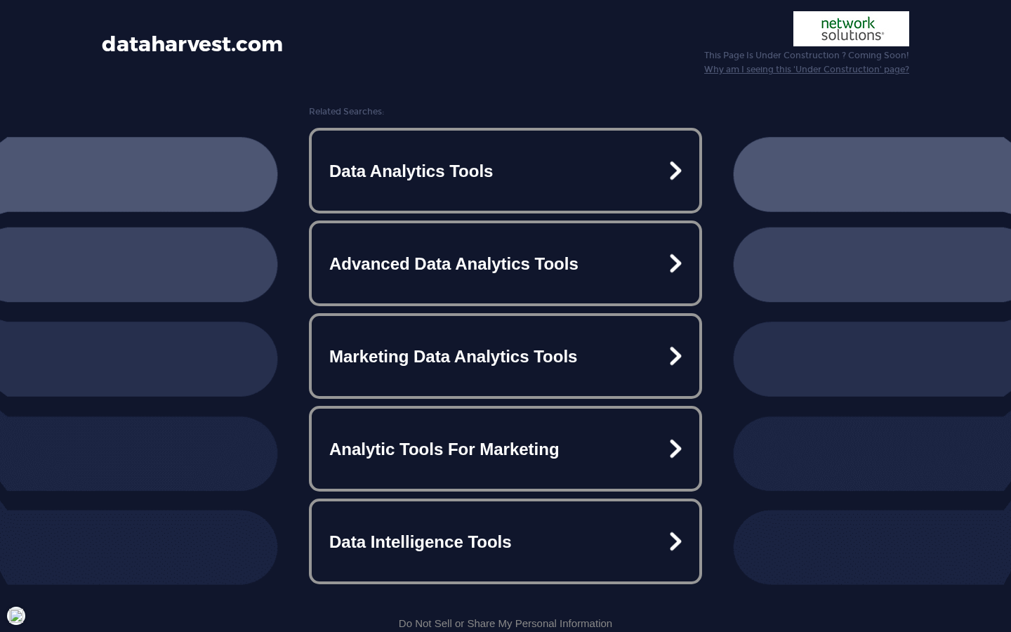DataHarvest data analytics platform with dark interface
