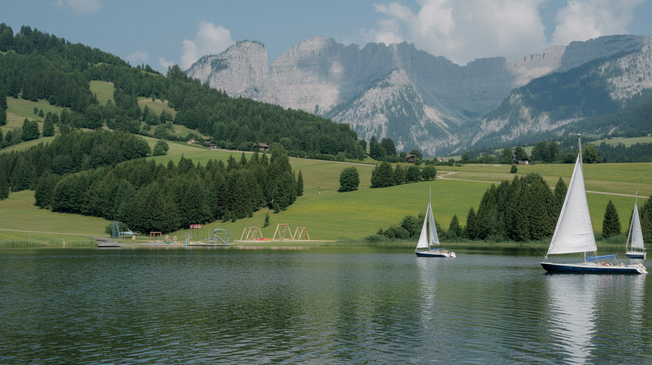Niedersonthofener See - Harmonischer Badesee mit vier Badestellen in der Voralpenlandschaft des Oberallgäu