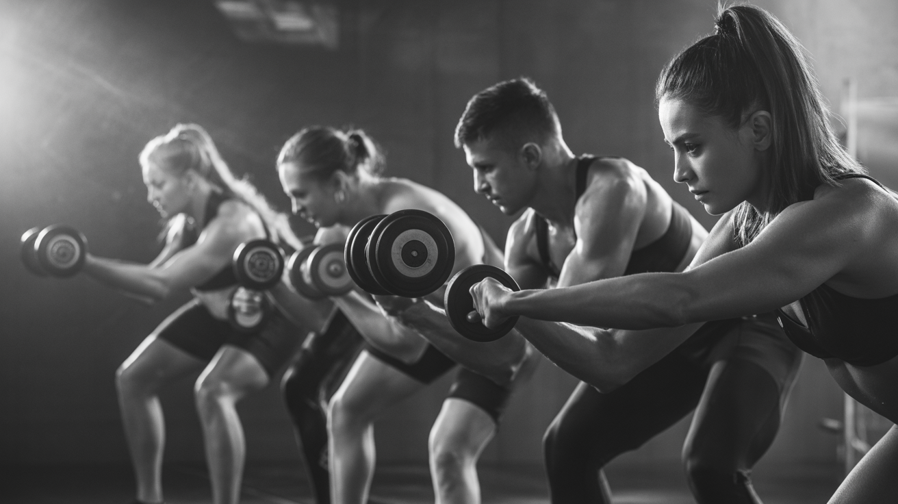 Fitness class in action at Fire Flow studio