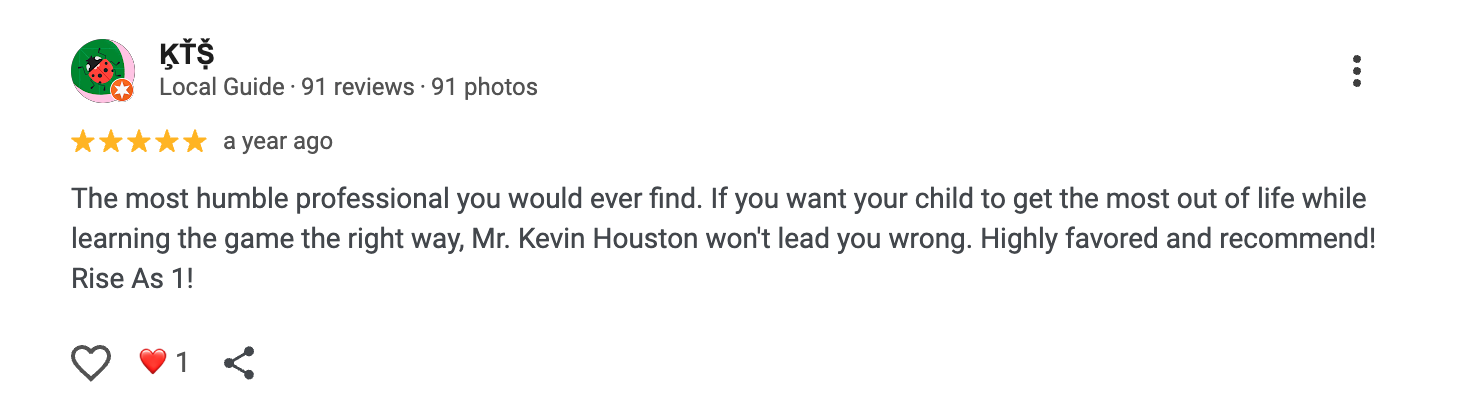 Google Review - My Daughter Actually Looks Forward to Practice!