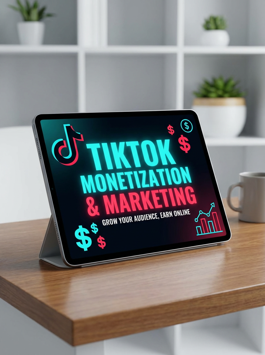 Mockup do Ebook Guia Definitivo de Monetiza\u00e7\u00e3o