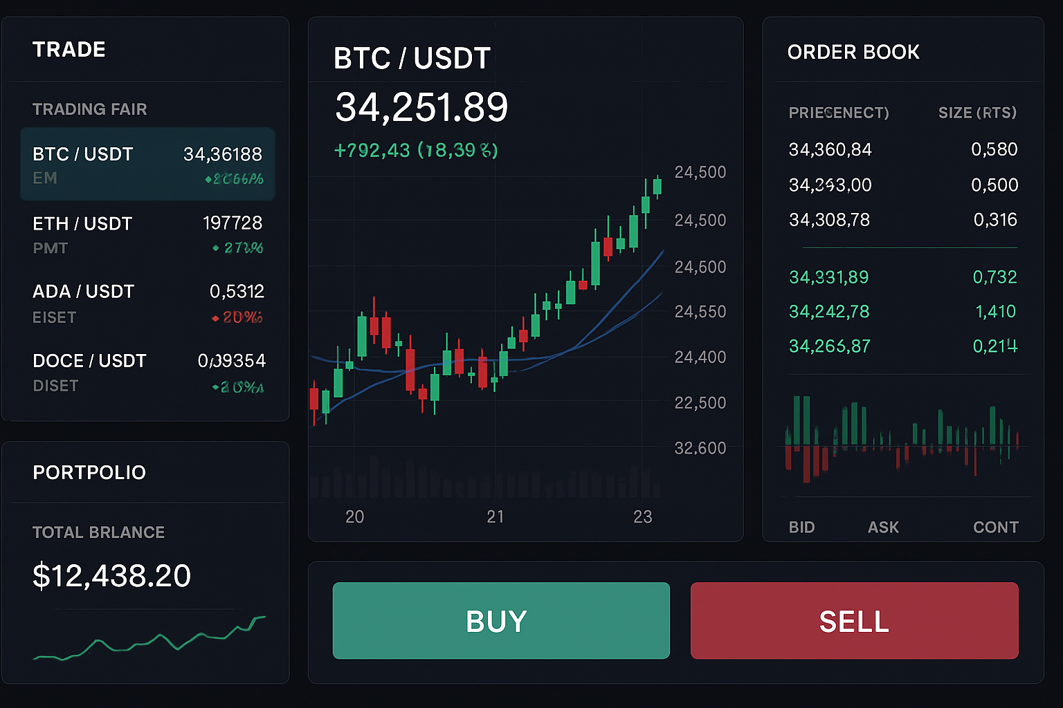 Trading interface preview