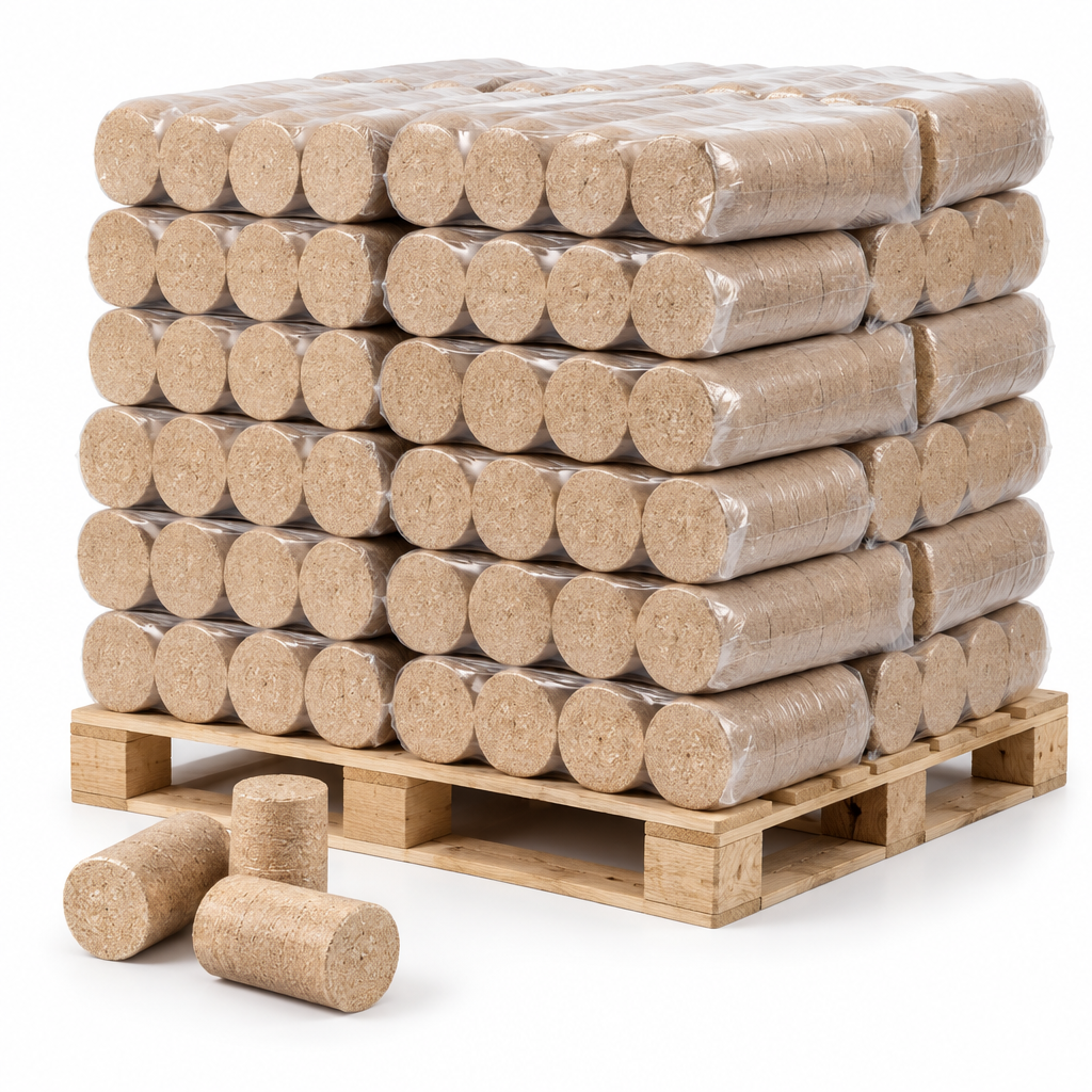 Briketi okrogli - paleta 1000 kg