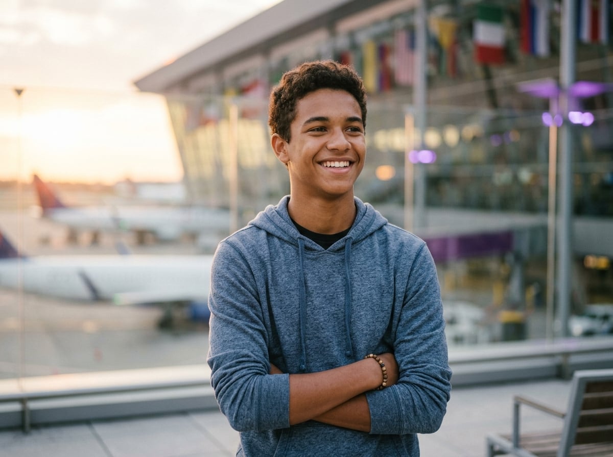 Adolescente confiante, preparado para o futuro