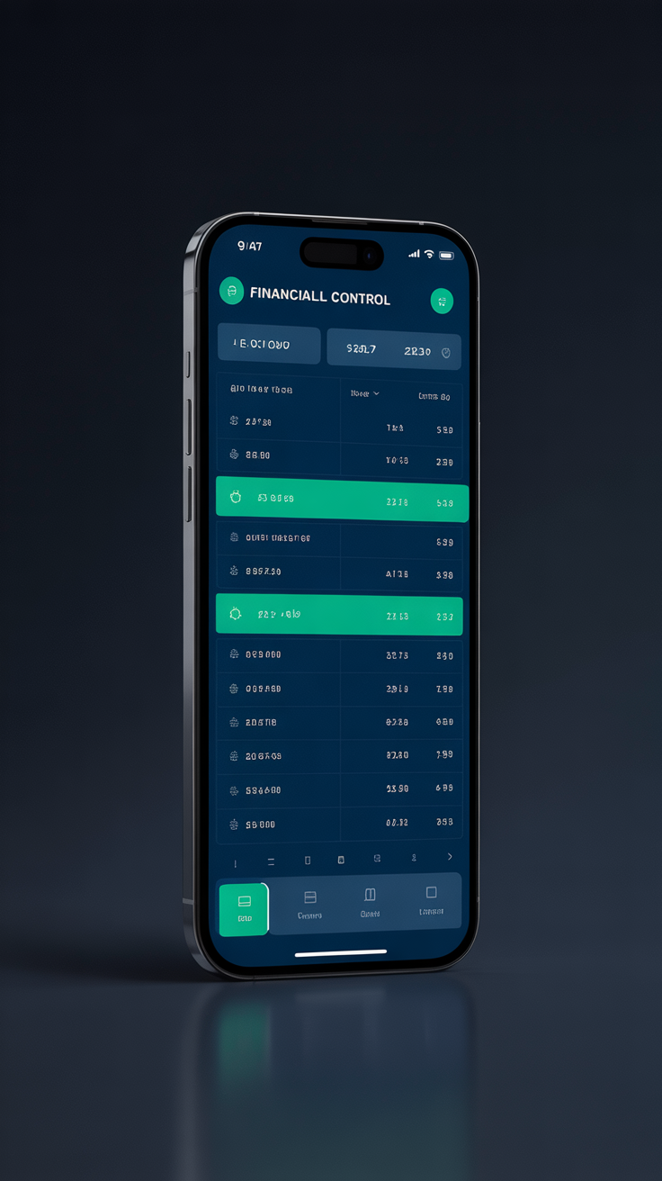 Planilha de controle empresarial no celular