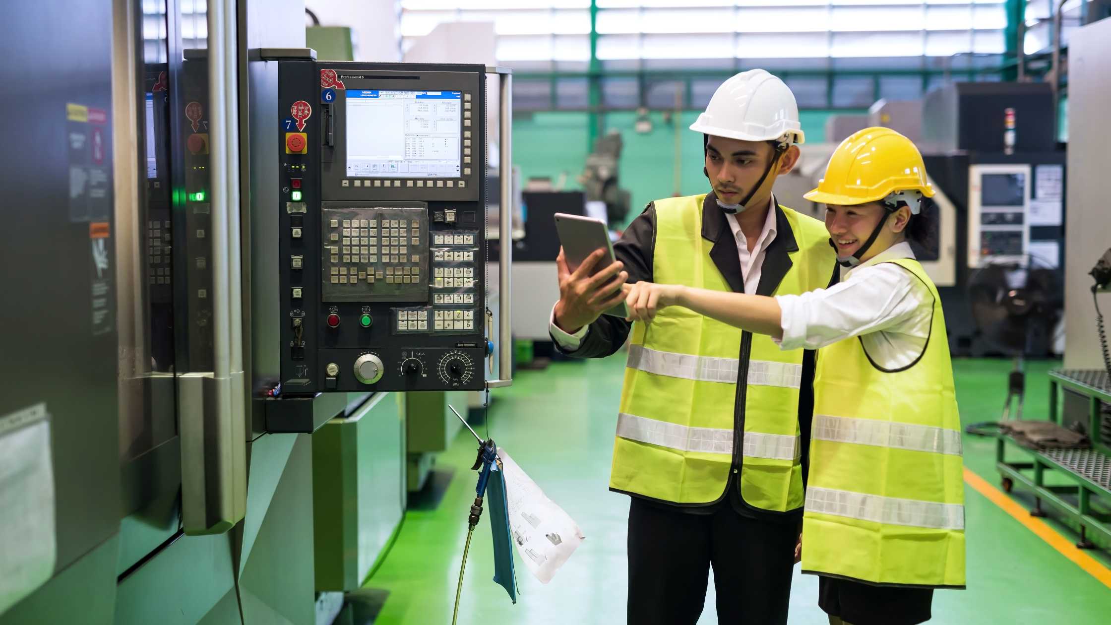Quality audit inspection at a modern manufacturing facility
