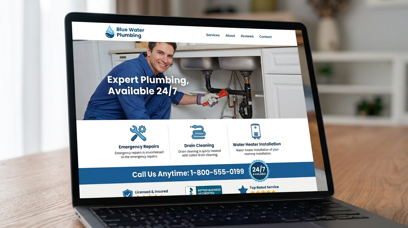 Blue Water Plumbing website design