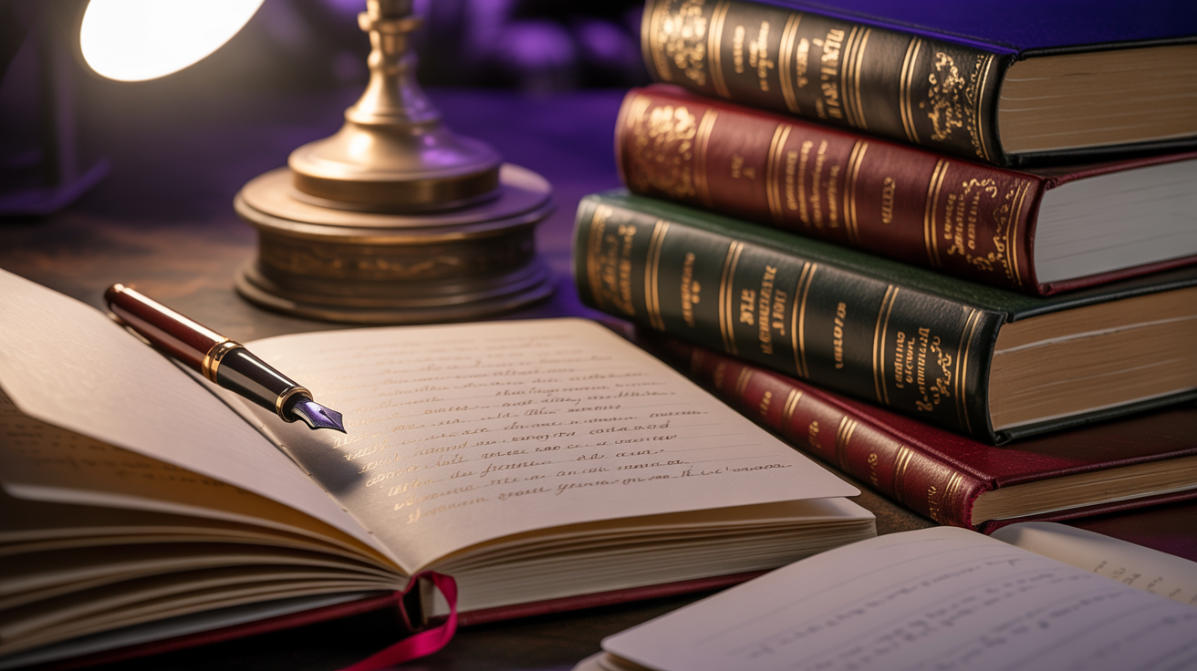 Inspirational books and writing materials