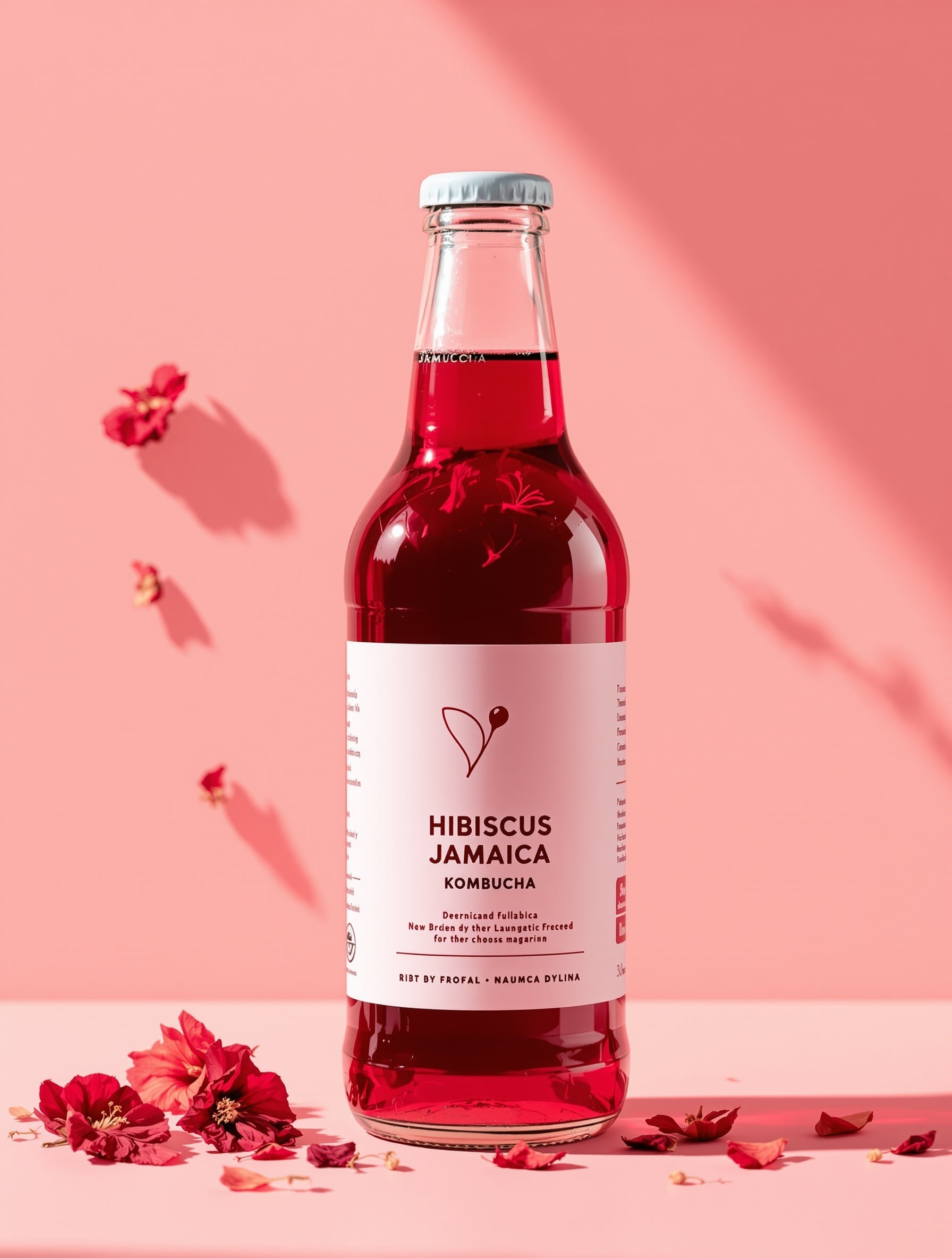 Jamaica flavor kombucha bottle