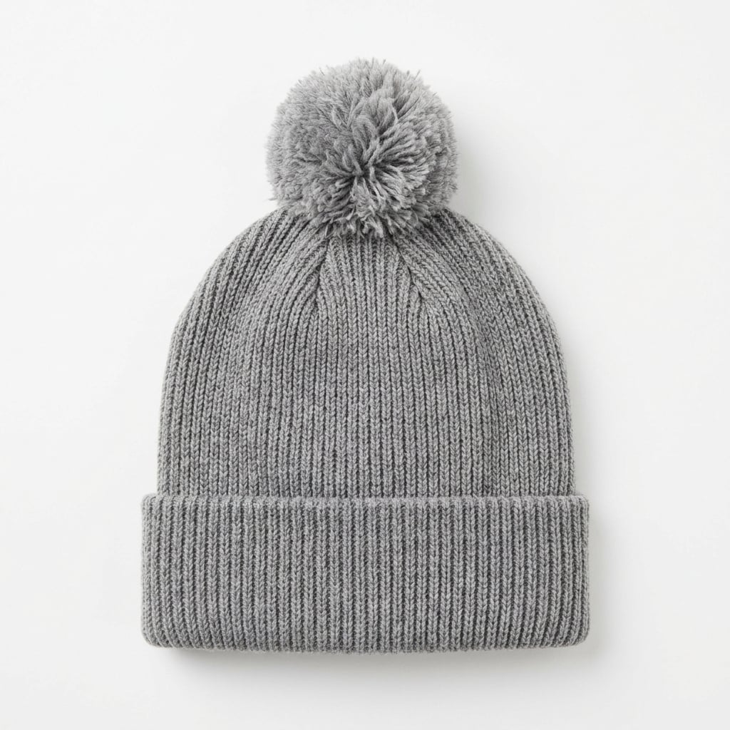 Sport-Tek Pom Pom Beanie in Heather Gray