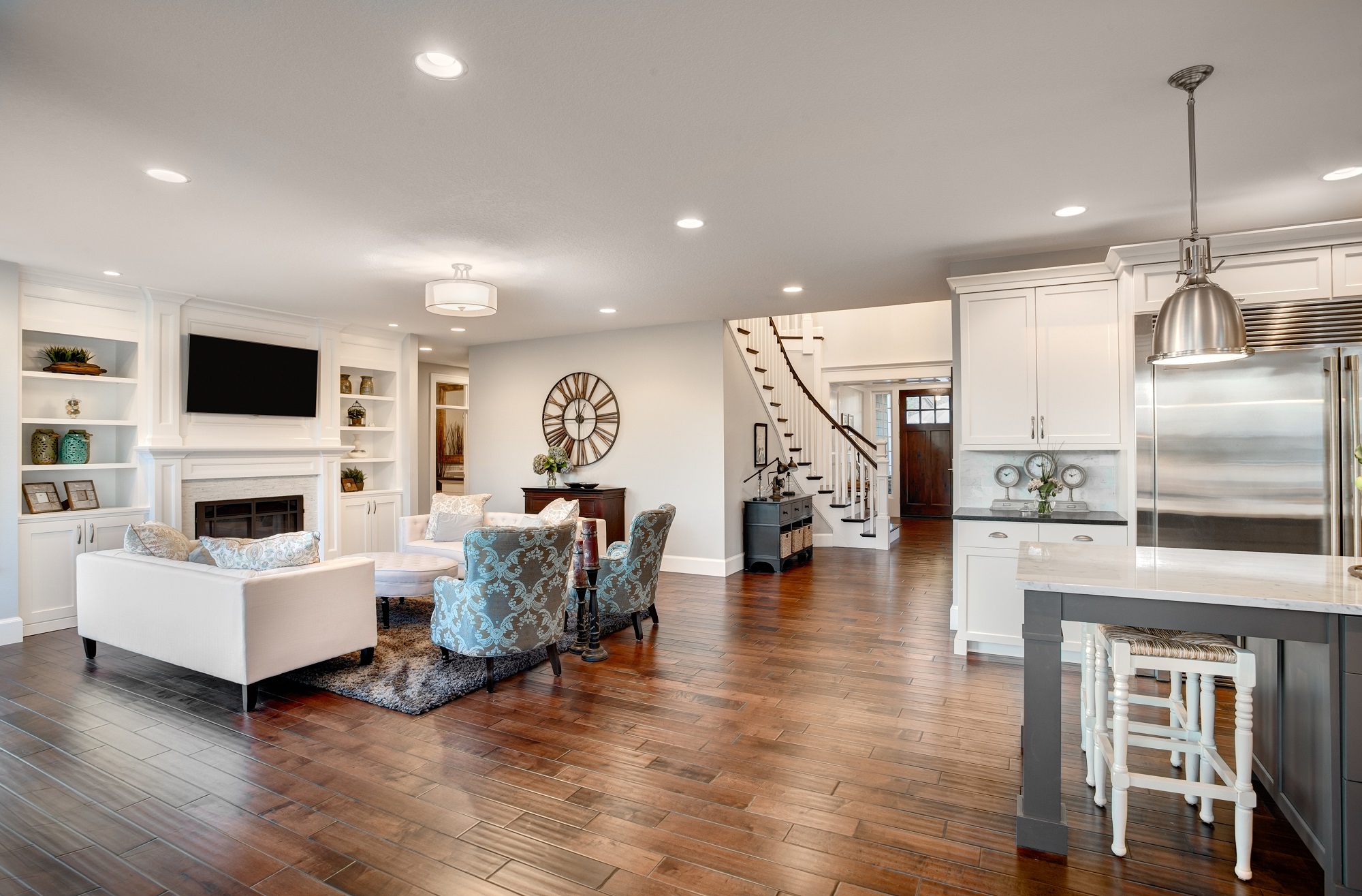 Newly installed luxury vinyl plank flooring in a Miami-Dade home