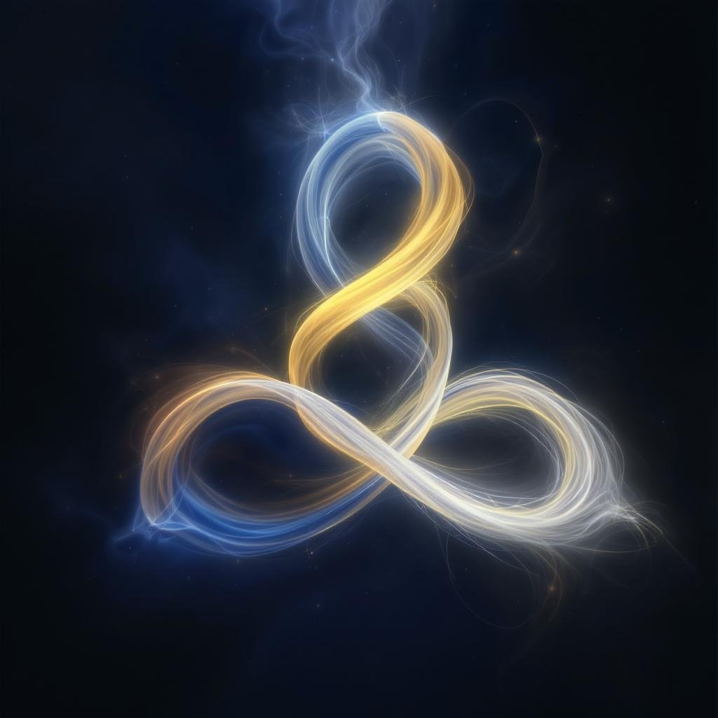Abstract Interwoven Light Trinity Art