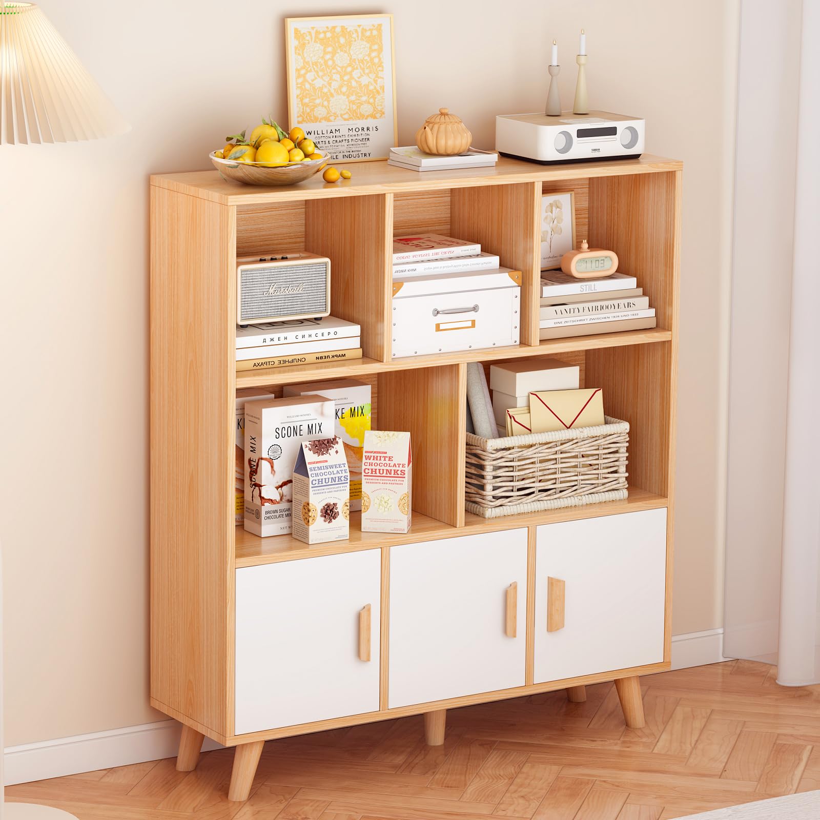 Combination Bookcase with Doors