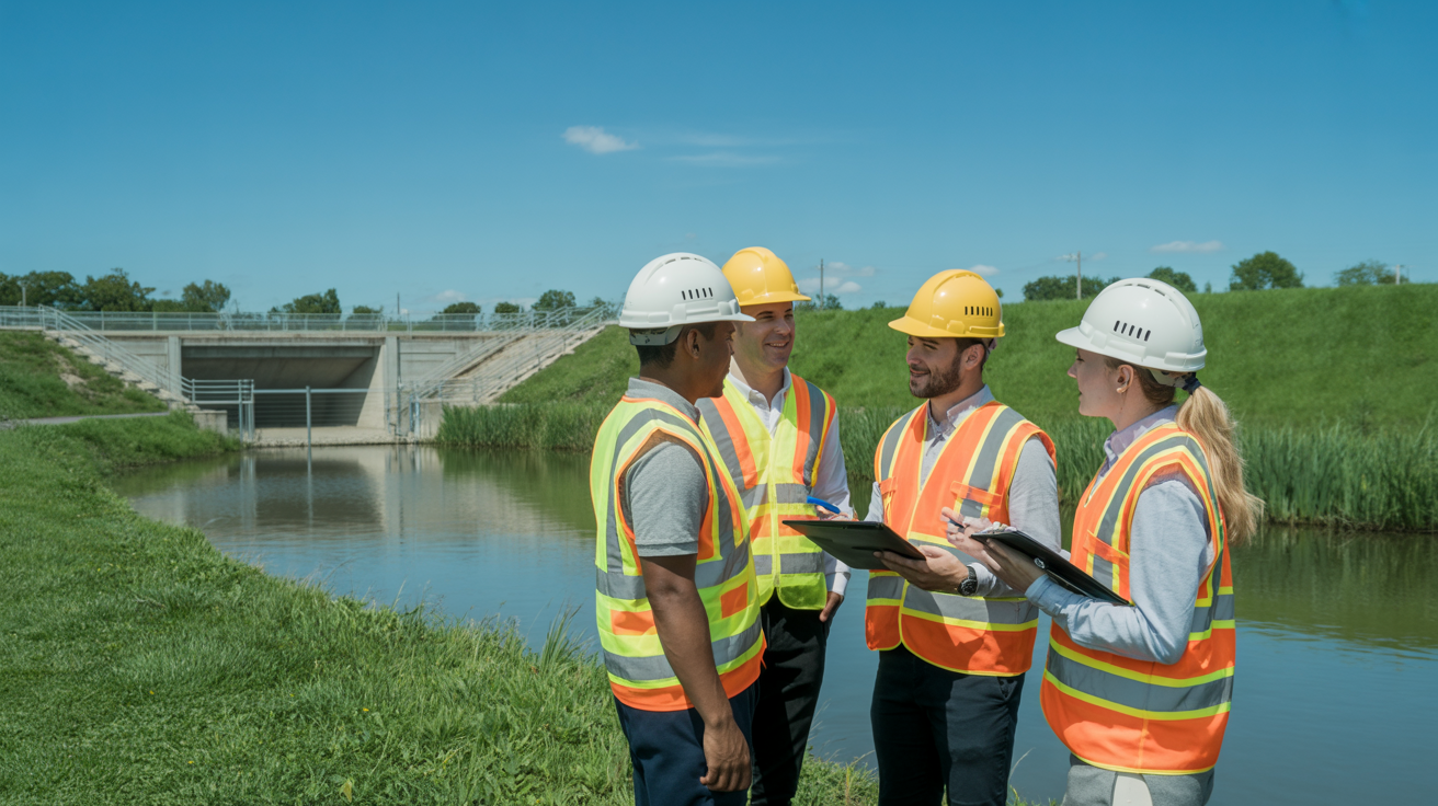 Skyline Stormwater team at work on stormwater facility