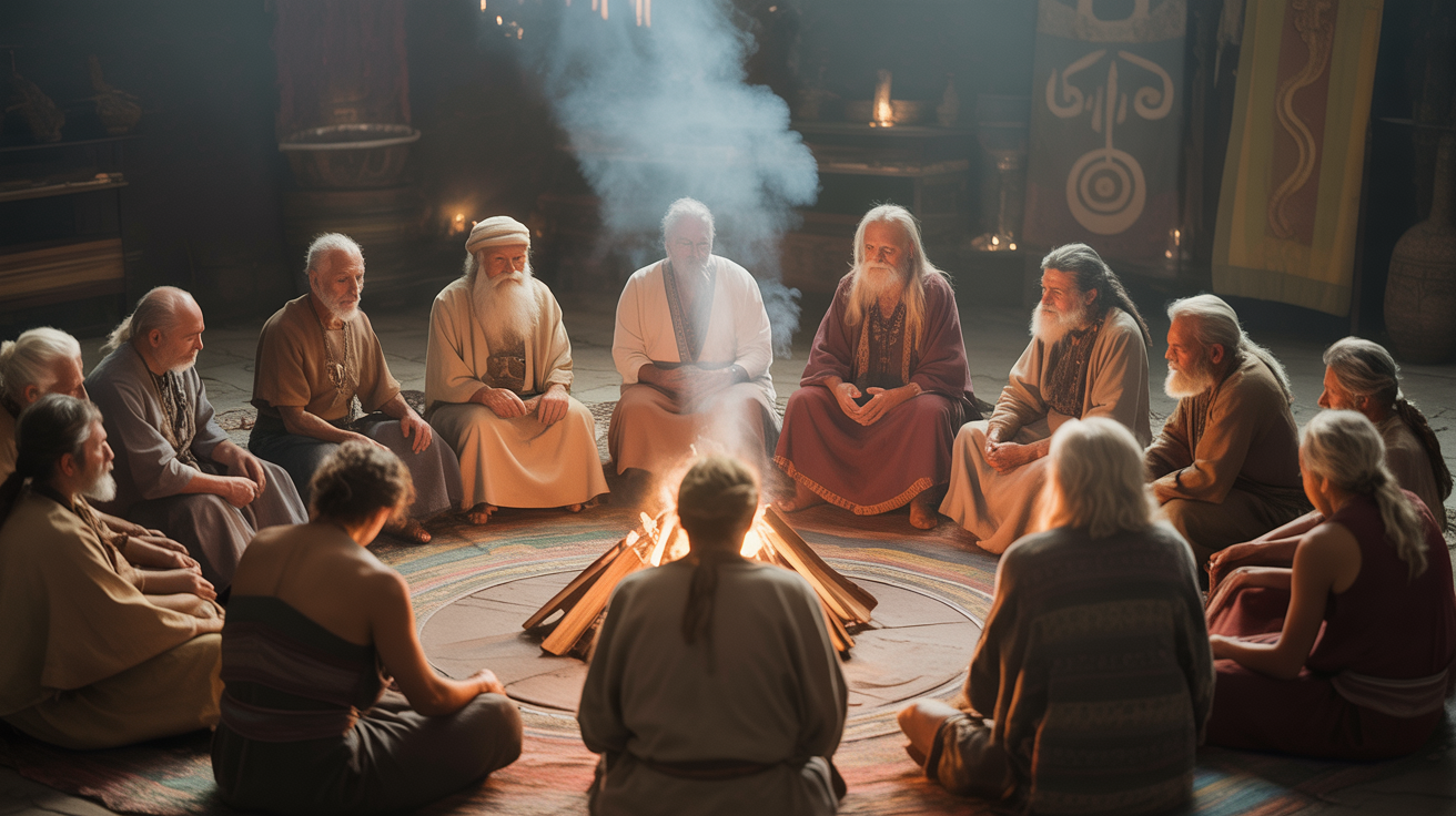 Ancient wisdom council gathering