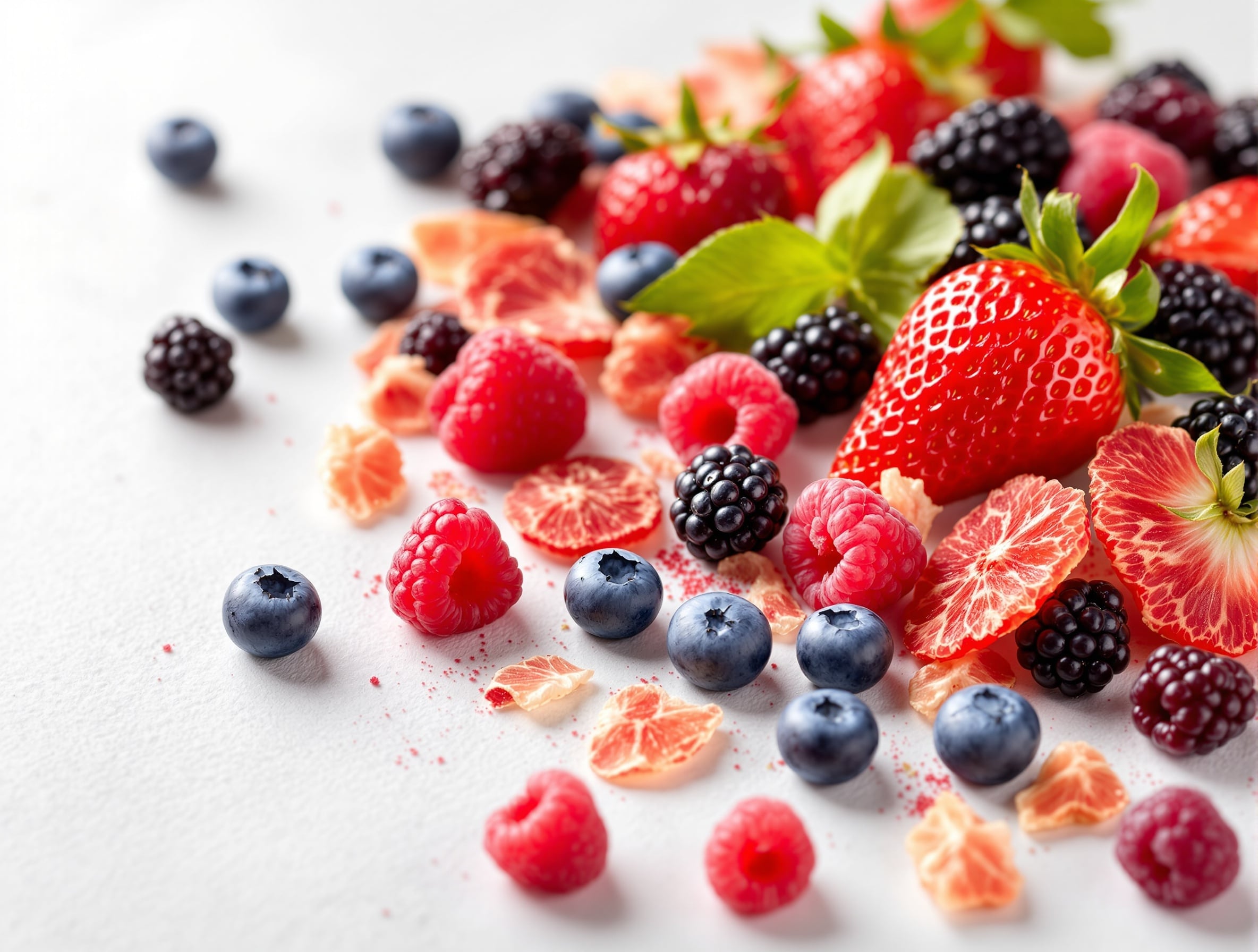 Beautiful array of freeze dried fruits and berries