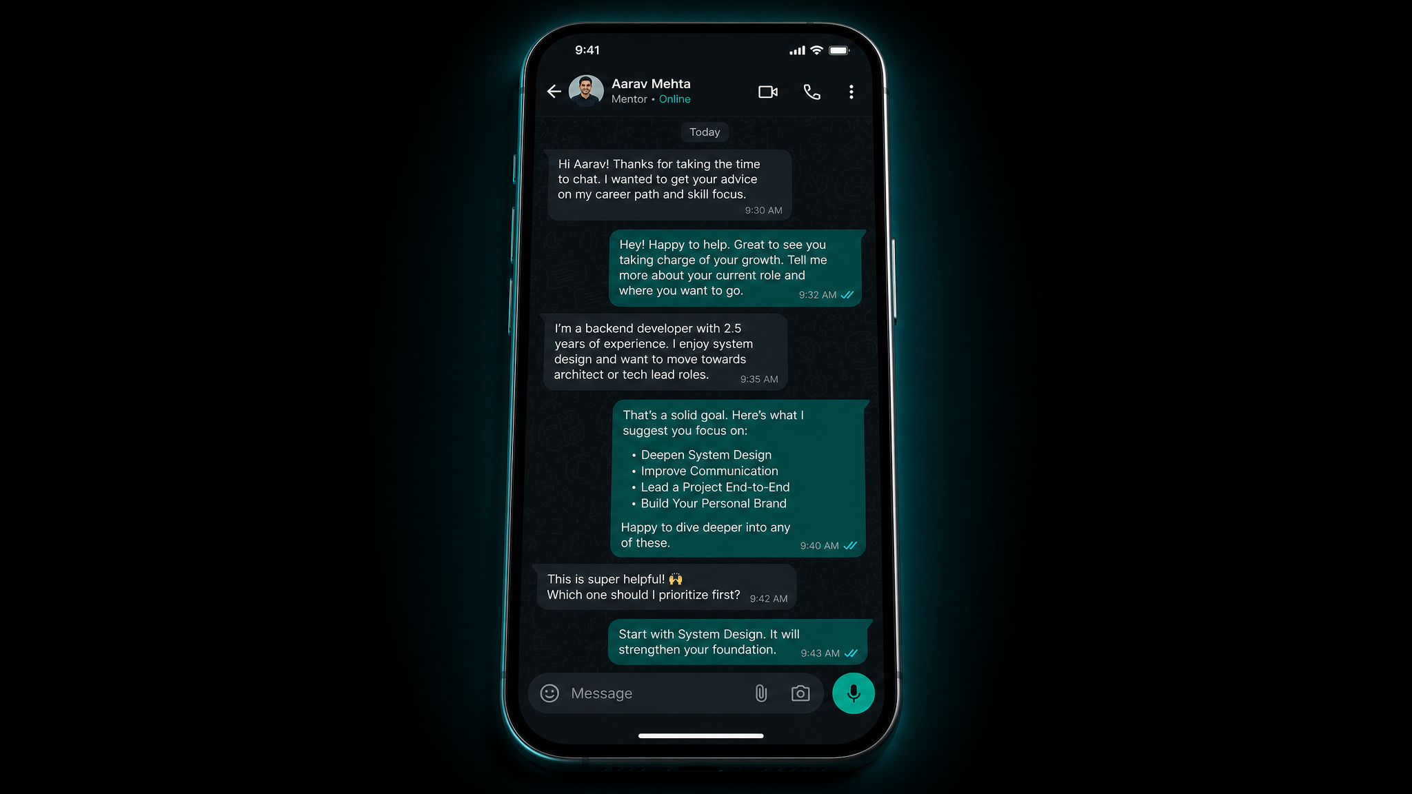 Acompanhamento personalizado e individual pelo WhatsApp