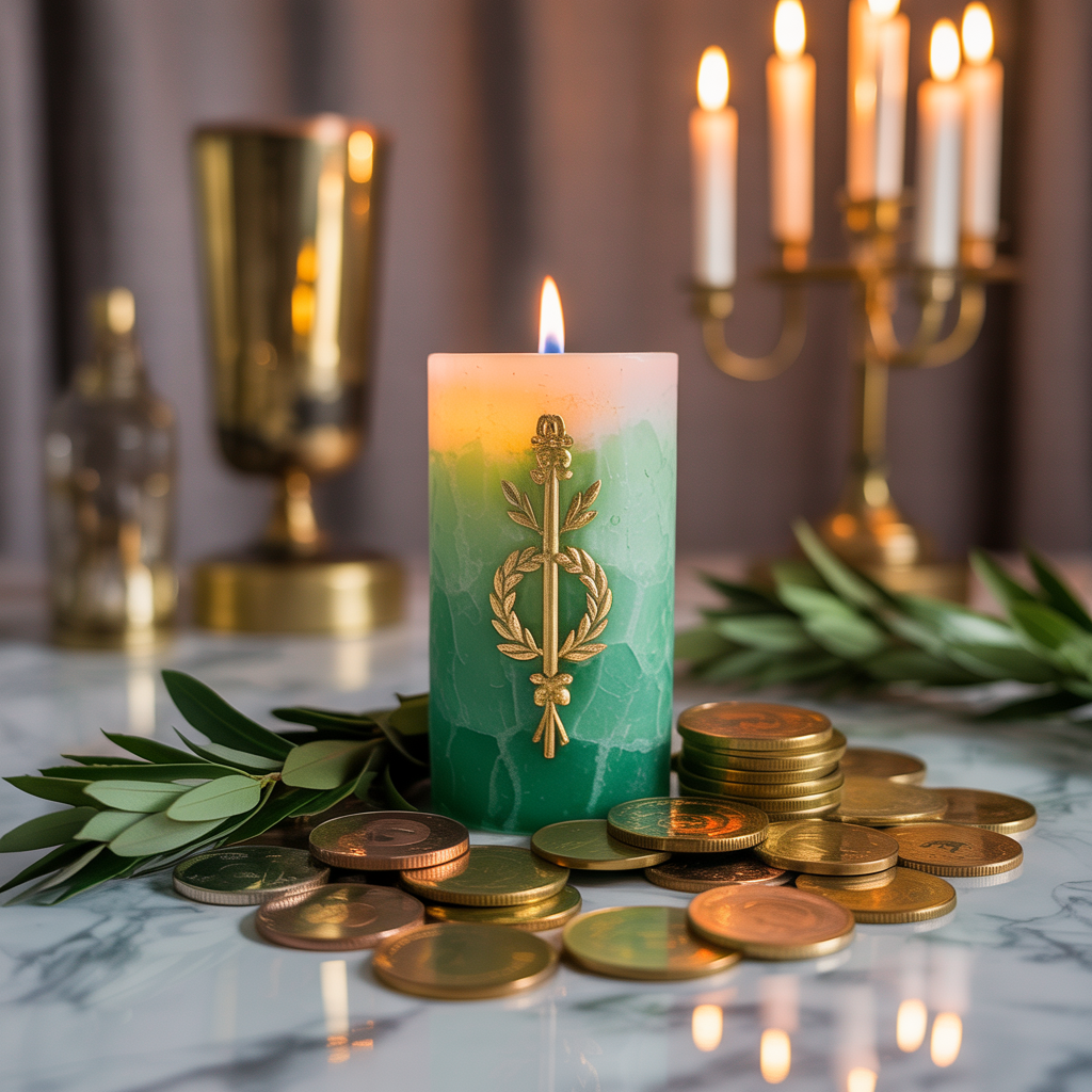 Vela dorada para prosperidad