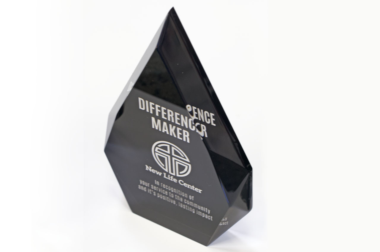 Engraved acrylic award recognition plaque