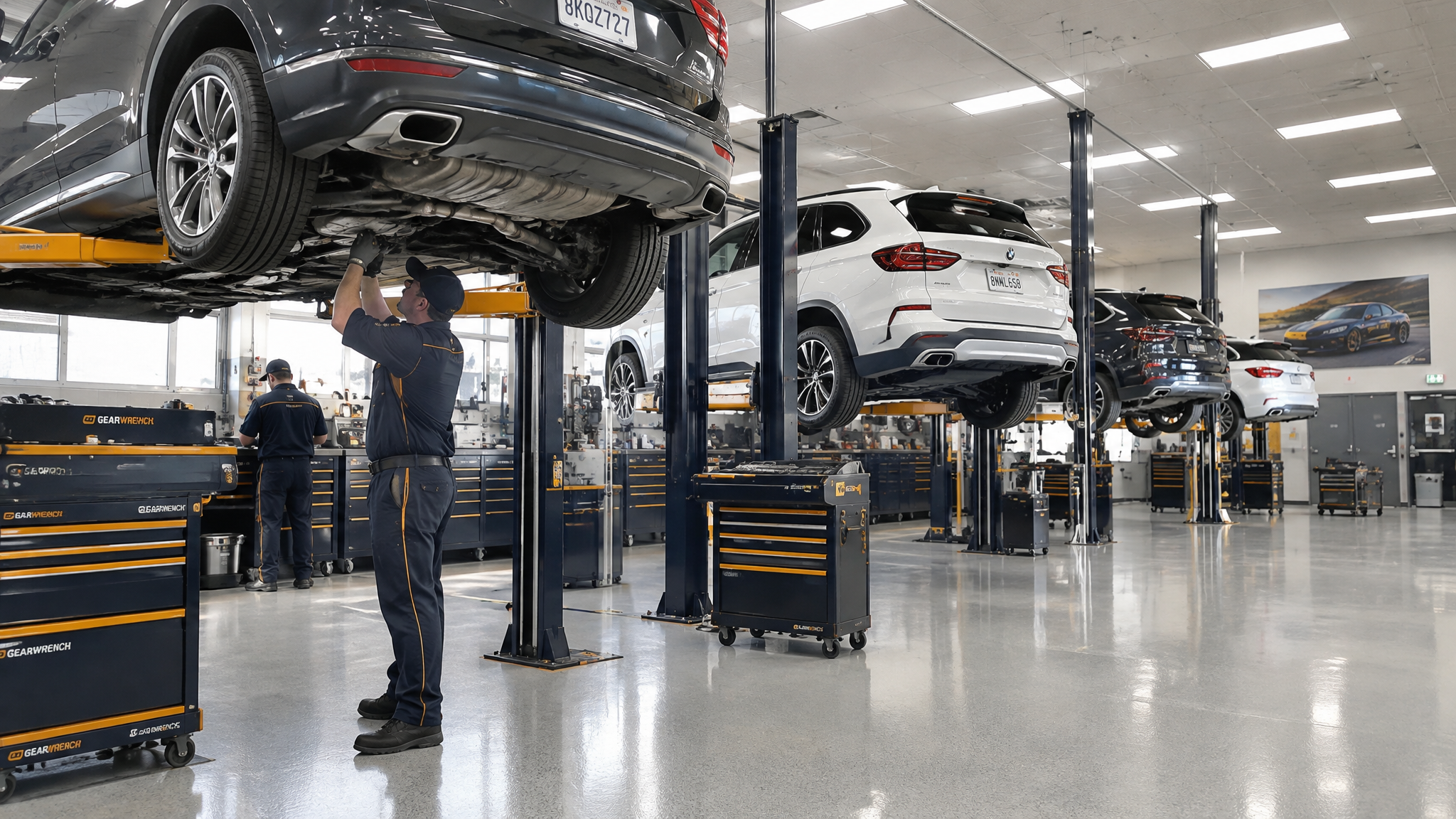 Modern auto service bays at LL Auto Repair