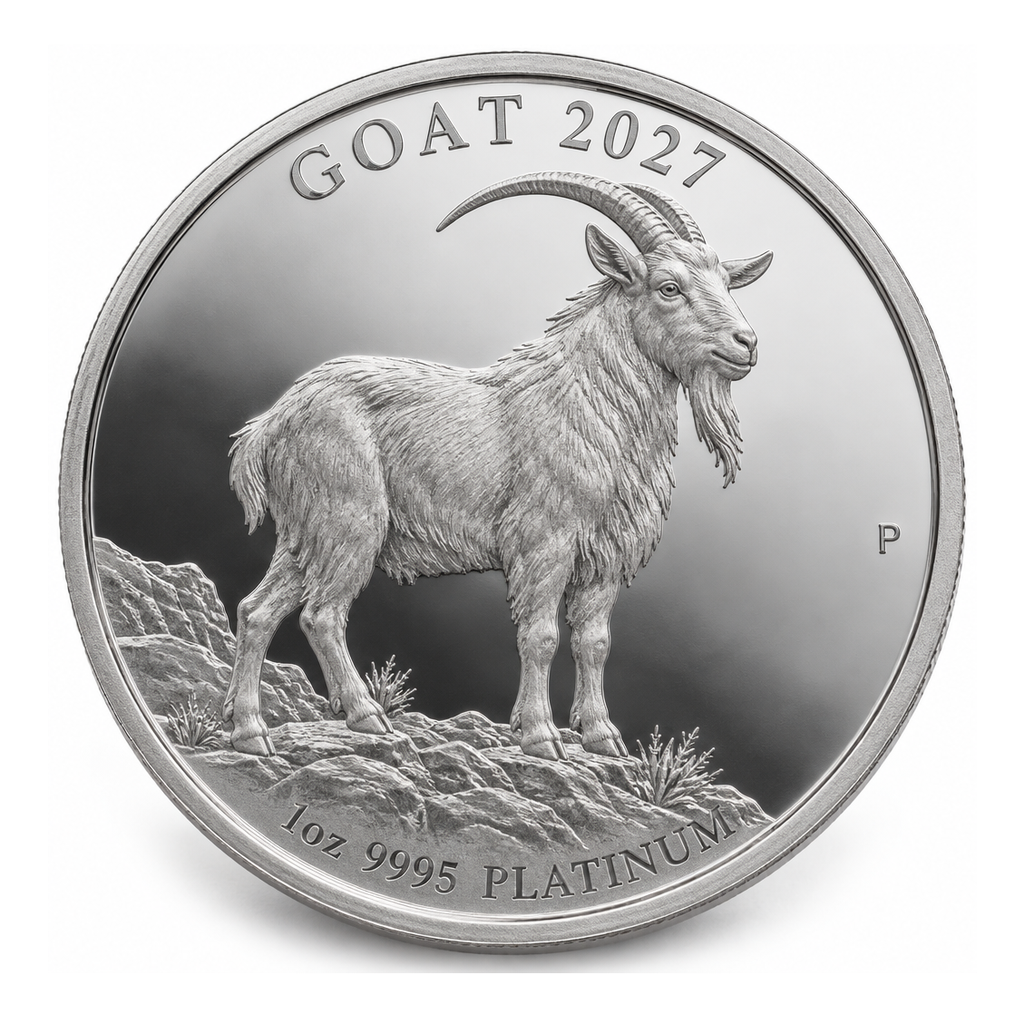 Perth Mint 1 oz Lunar Goat 2027 Platinum Coin