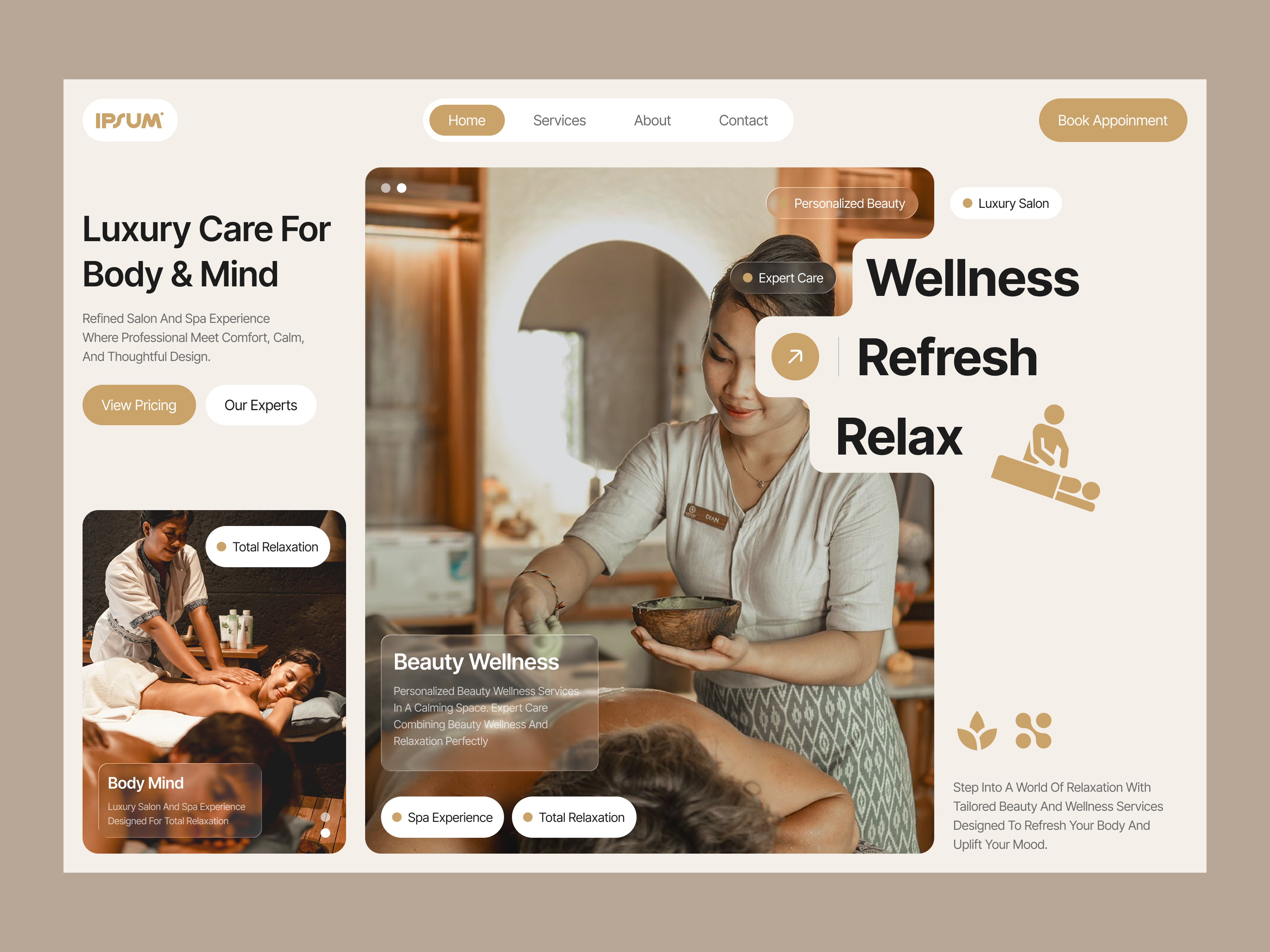 Mẫu website Serenity - Spa & Thẩm mỹ