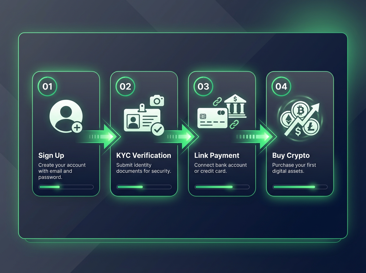 Crypto exchange account setup steps for beginners investing in crypto 2026