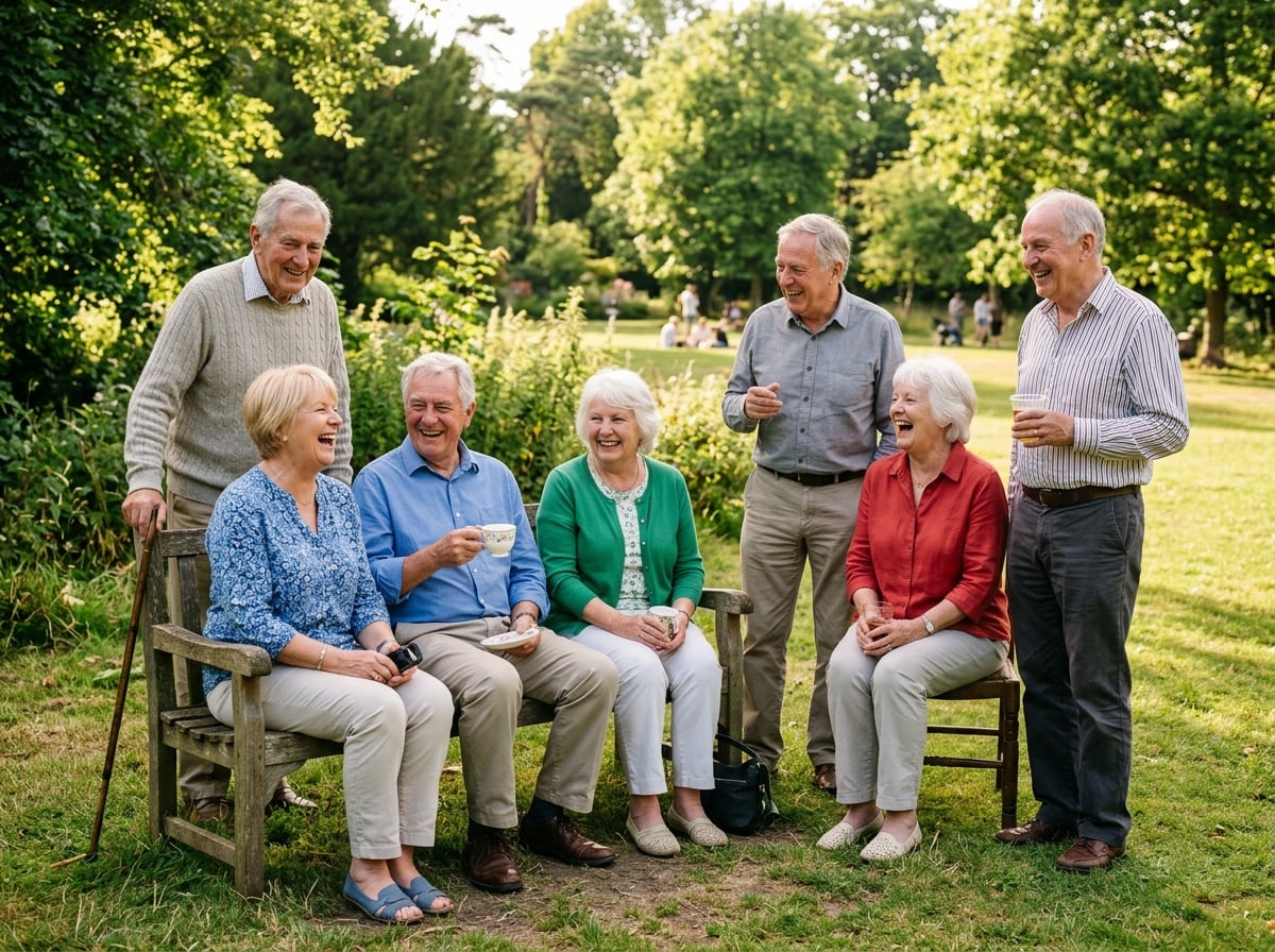 Happy seniors having fun outdoors
