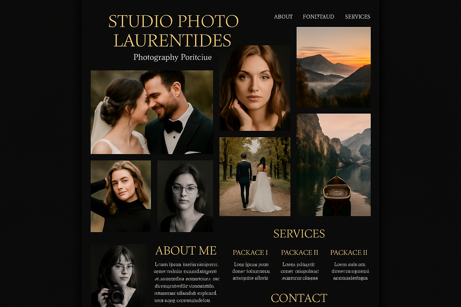 Screenshot du site Studio Photo Laurentides