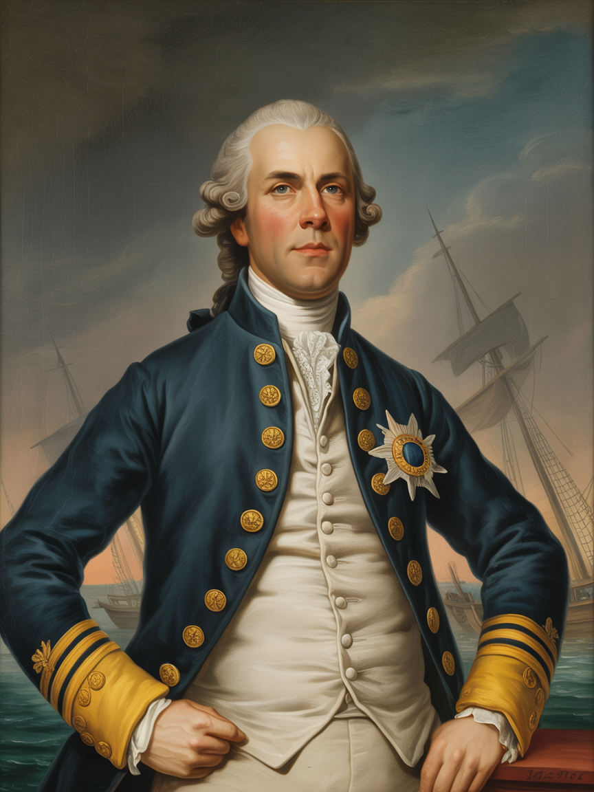 Portrait of Captain Simeon Samson in Revolutionary War naval uniform