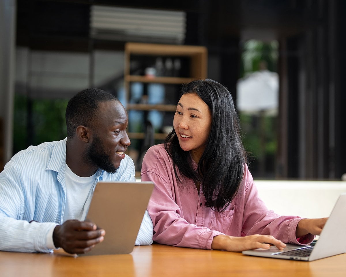 Person studying food safety course on laptop