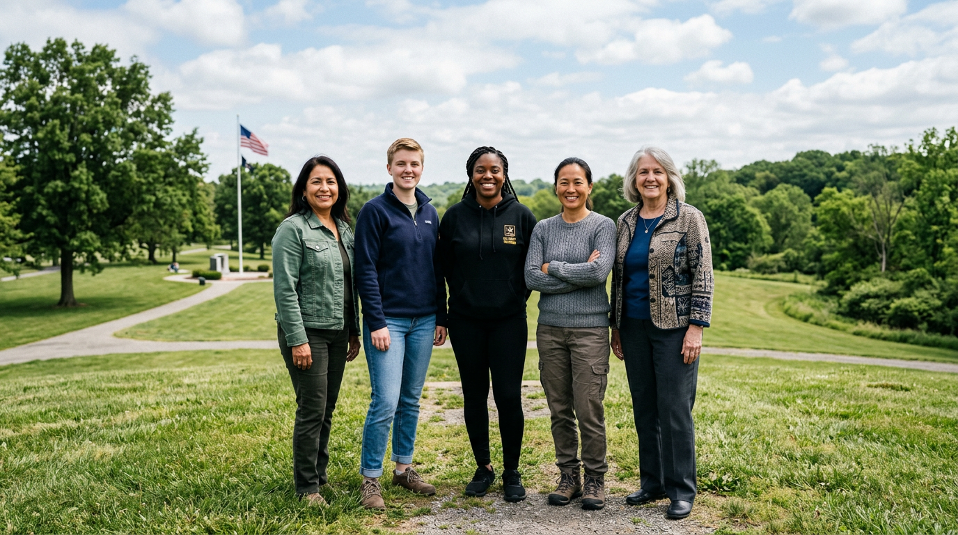 Women veterans standing together, representing those covered by the PACT Act