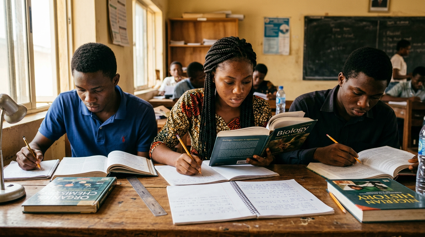 Students studying together