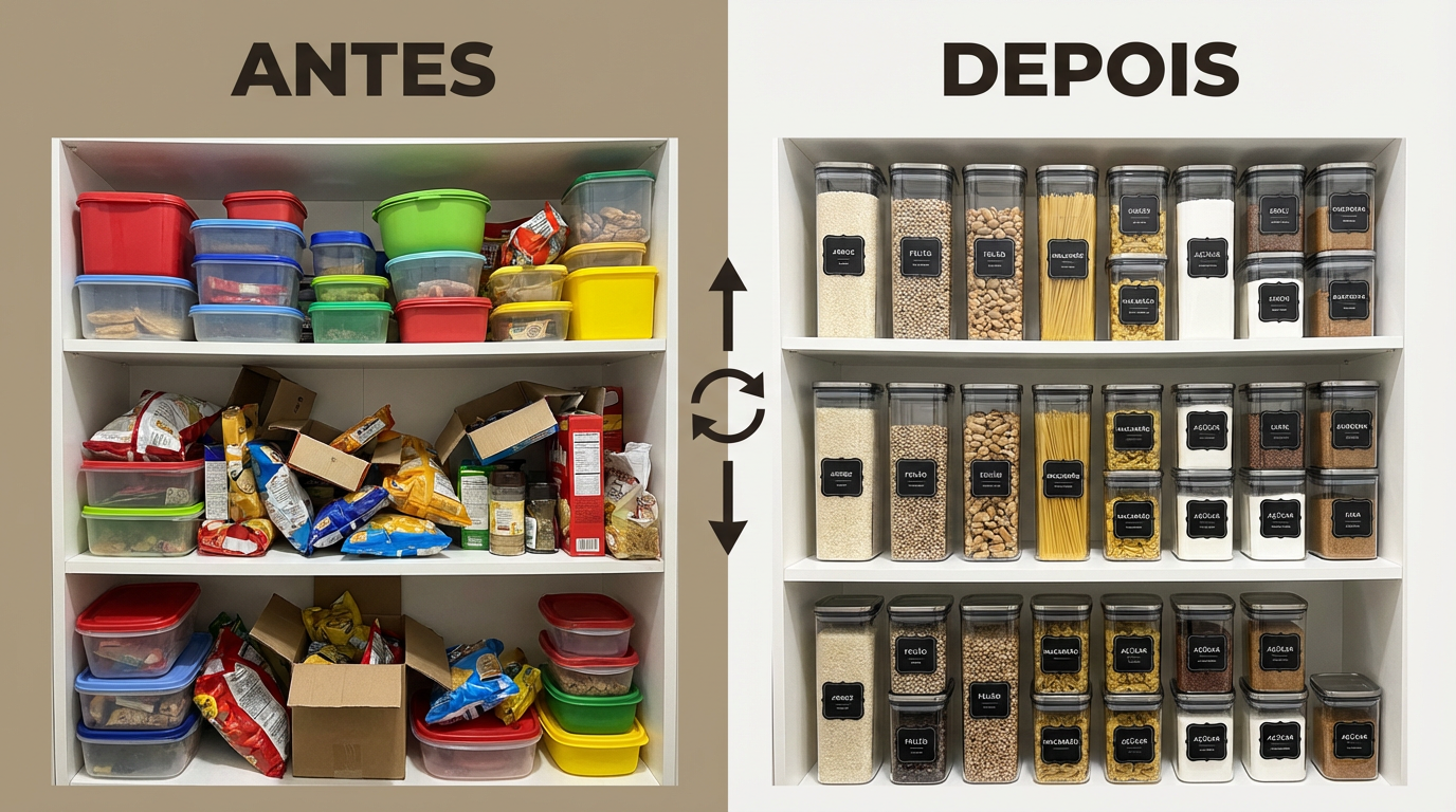 Antes e Depois - Transformação da despensa