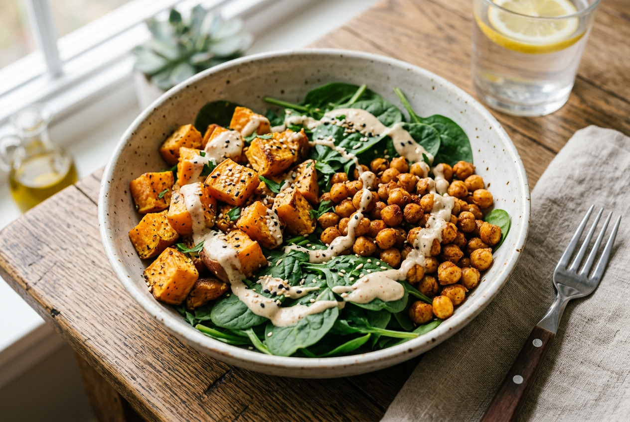 Roasted Sweet Potato & Chickpea Bowl