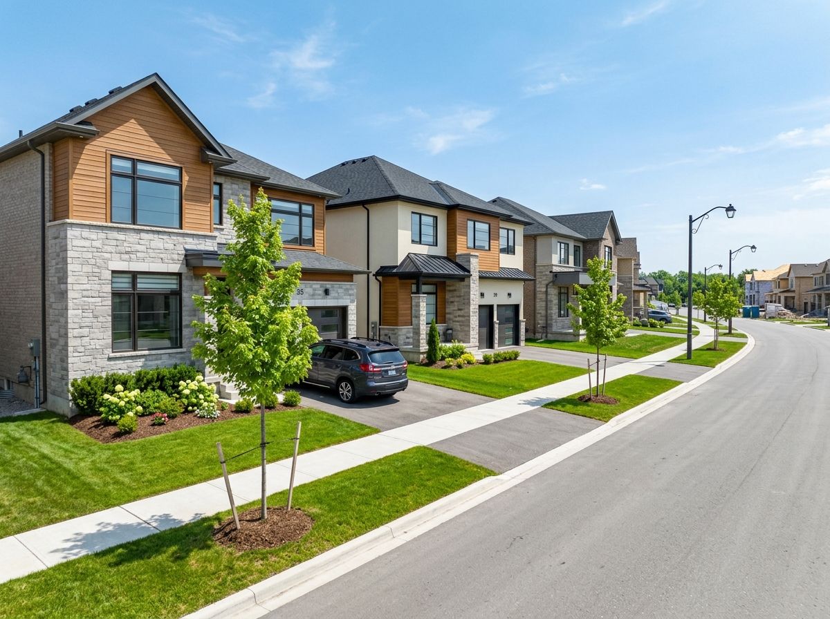 Newer-build detached family homes in a Vellore Village subdivision in Vaughan